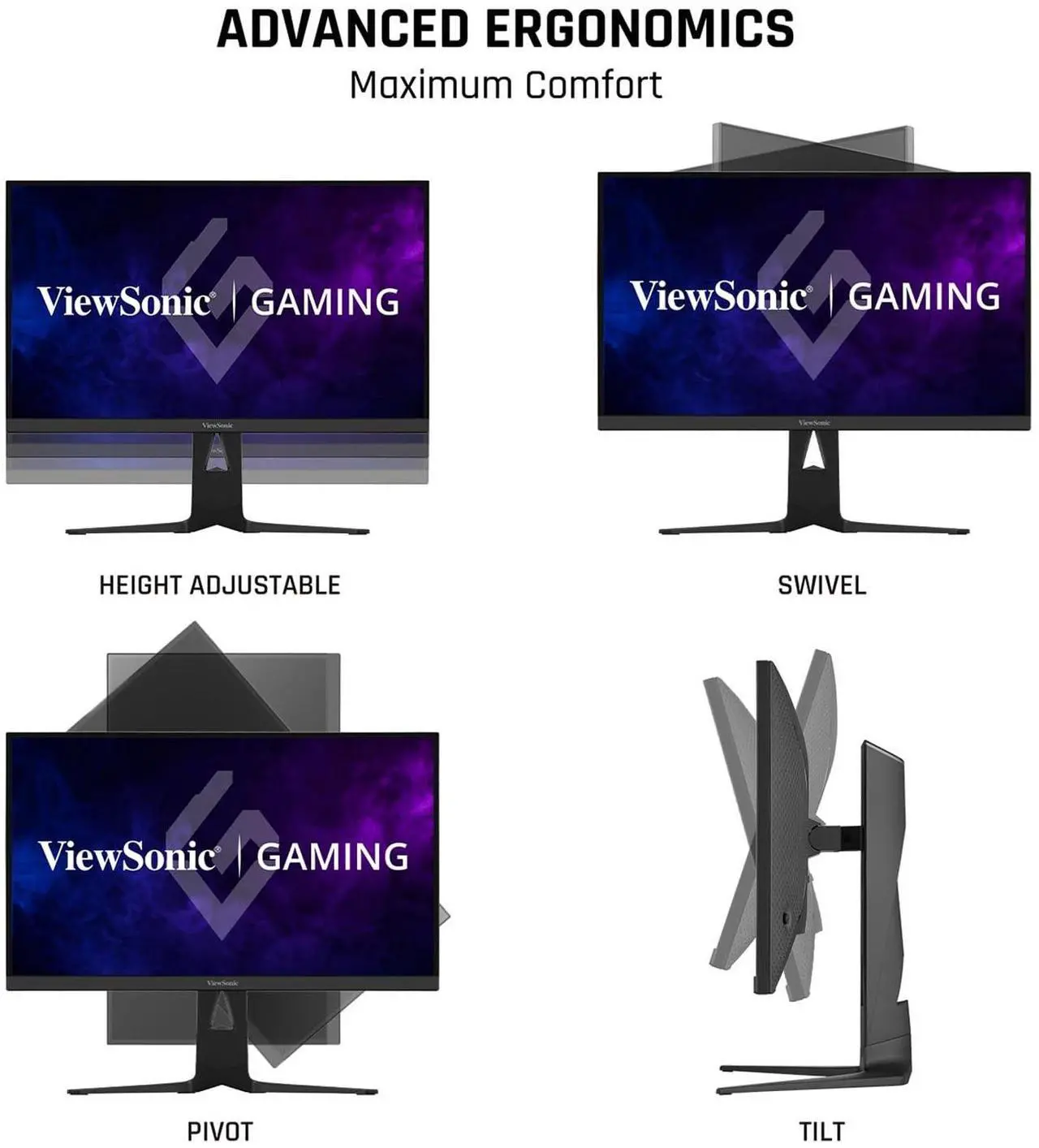 Alt view image 20 of 20 - ViewSonic XG275D-4K 27 Inch 4K UHD Gaming Monitor with 320Hz, 0.5ms Response Time, AMD FreeSync Premium, Advanced Ergonomics, HDMI, DisplayPort, and 65W USB-C