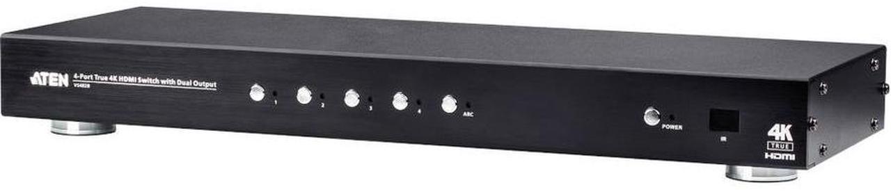 Alt view image 10 of 13 - Aten 4-Port True 4K HDMI Switch with Dual Output VS482B - 4096 x 2160 - 4K - 4 x 2 - 2 x HDMI Out