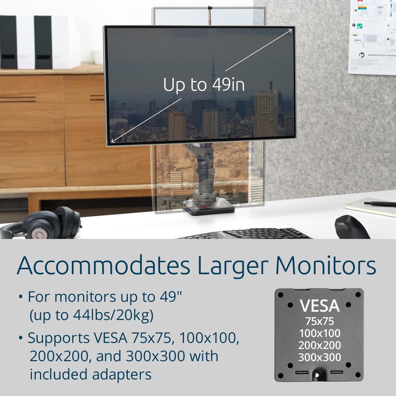 Alt view image 2 of 6 - Kensington SmartFit Premium Heavy Duty Single Monitor Arm (K58273NA)