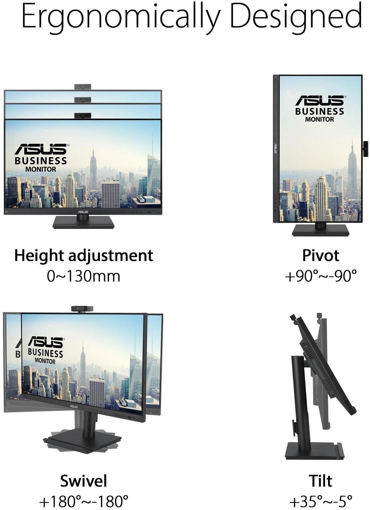 Alt view image 11 of 14 - Asus BE249QFK 24" Class Webcam Full HD LED Monitor - 16:9 - 23.8" Viewable - In-plane Switching (IPS) Technology - LED Backlight - 1920 x 1080 - 16.7 Million Colors - 250 Nit - 5 ms - 100 Hz