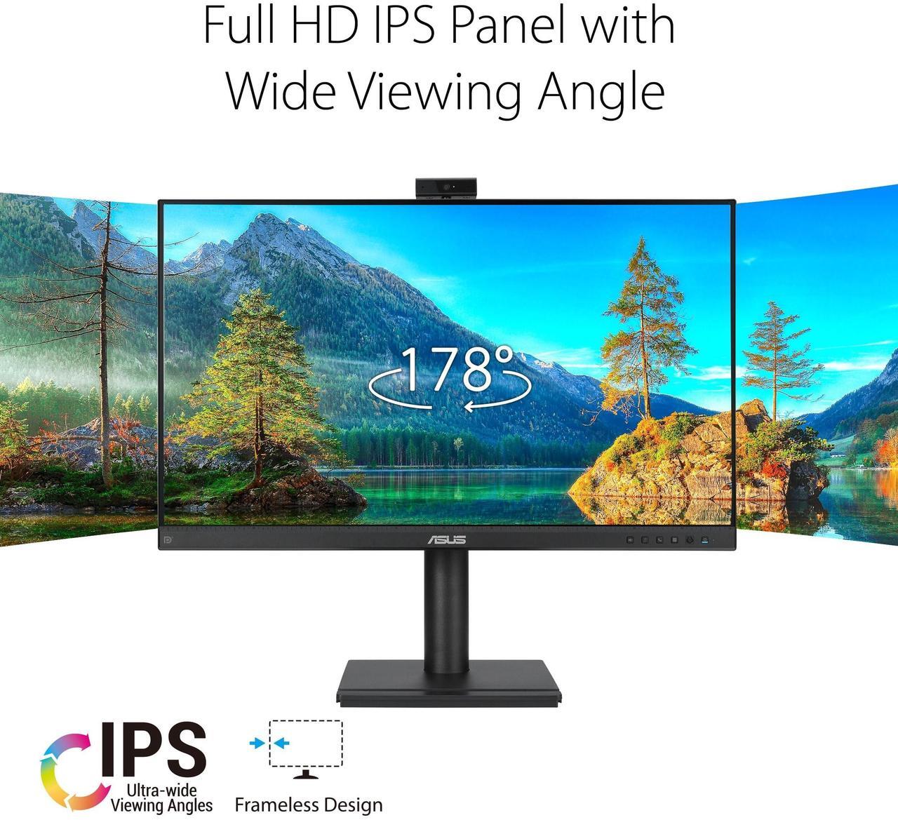 Alt view image 9 of 14 - Asus BE249QFK 24" Class Webcam Full HD LED Monitor - 16:9 - 23.8" Viewable - In-plane Switching (IPS) Technology - LED Backlight - 1920 x 1080 - 16.7 Million Colors - 250 Nit - 5 ms - 100 Hz