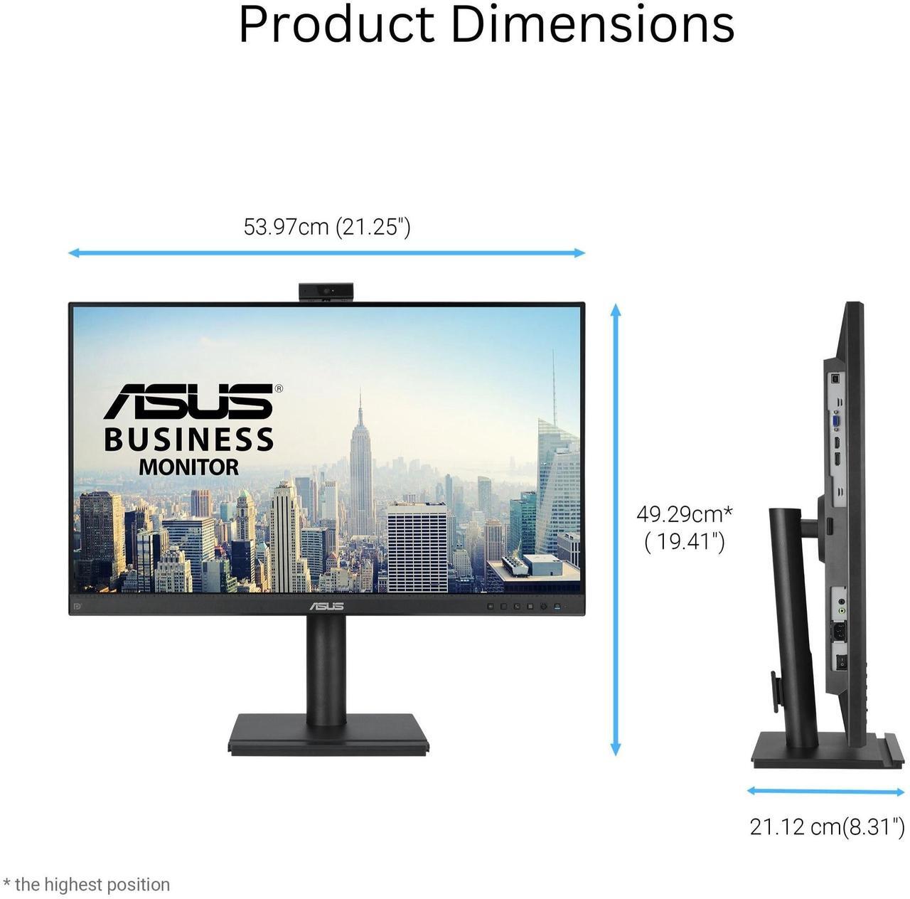 Alt view image 14 of 14 - Asus BE249QFK 24" Class Webcam Full HD LED Monitor - 16:9 - 23.8" Viewable - In-plane Switching (IPS) Technology - LED Backlight - 1920 x 1080 - 16.7 Million Colors - 250 Nit - 5 ms - 100 Hz