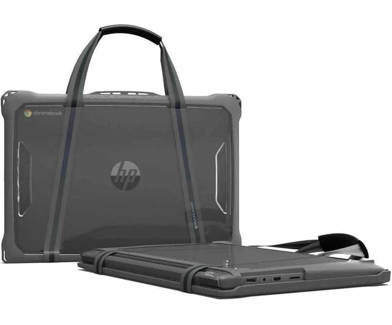 Alt view image 7 of 9 - Extreme Shell-F2 Slide Case for HP Fortis Chromebook G10 11" and Clamshell Chromebook 11" G8/G9 Gray/Clear HPESFFCBG10GRY