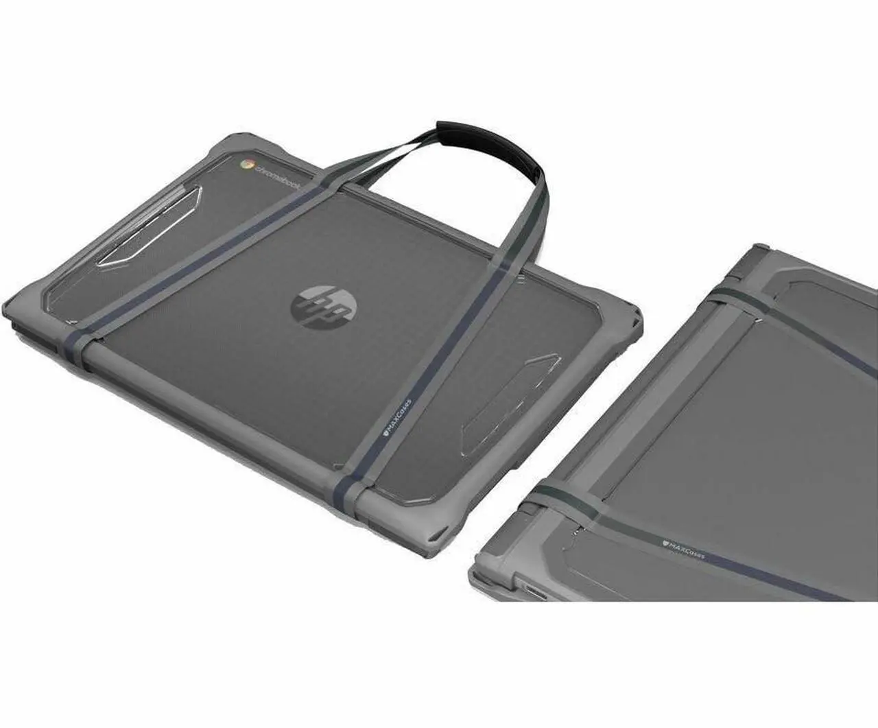 Alt view image 9 of 9 - Extreme Shell-F2 Slide Case for HP Fortis Chromebook G10 11" and Clamshell Chromebook 11" G8/G9 Gray/Clear HPESFFCBG10GRY