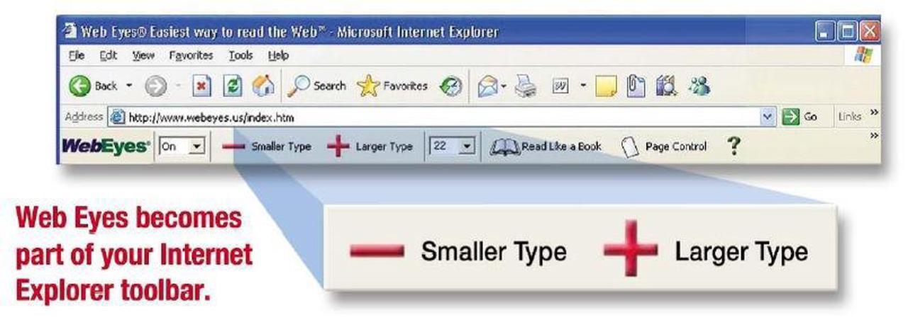 Alt view image 2 of 3 - WebEyes 2.2 - Makes the Web Easier to Read