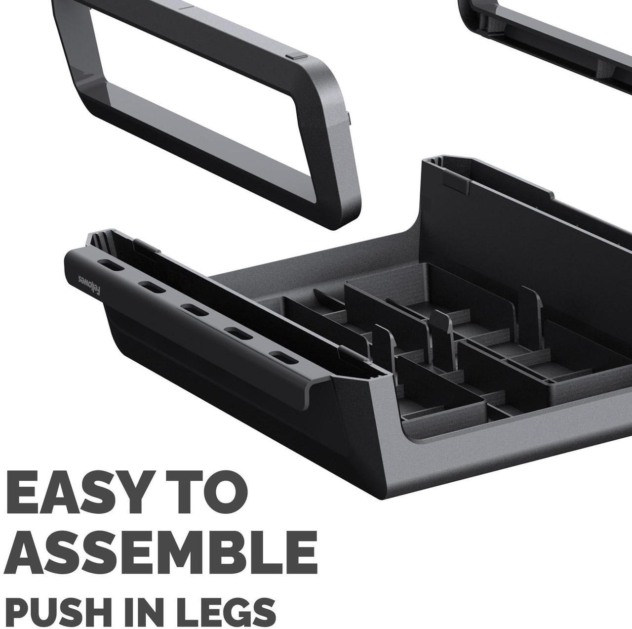 Alt view image 5 of 7 - Fellowes Breyta Ergonomic Height Adjustable Stand for Monitor/Laptop Black