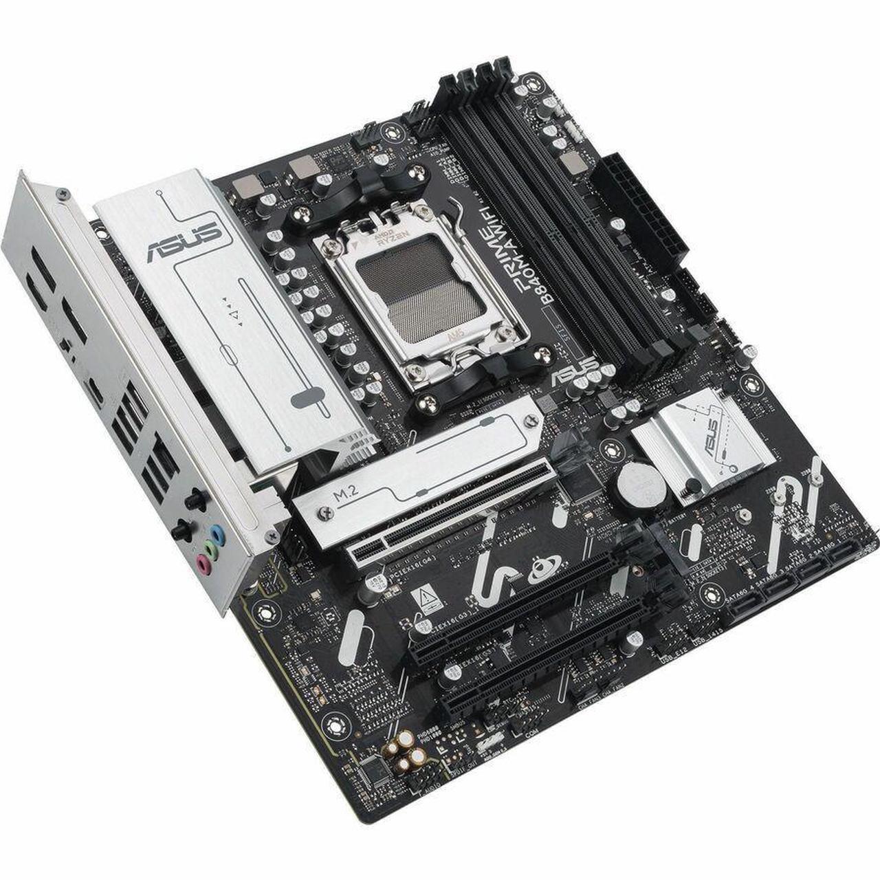 Alt view image 9 of 15 - ASUS PRIME B840M-A WIFI-CSM AMD AM5 B840 mATX motherboard, Advanced AI Ready, DDR5, PCIe 4.0 Ready, three M.2 slots, Wi-Fi 6E, 2.5Gb LAN, DisplayPort, HDMI, USB 5Gbps Type-C, BIOS FlashBack, Aura