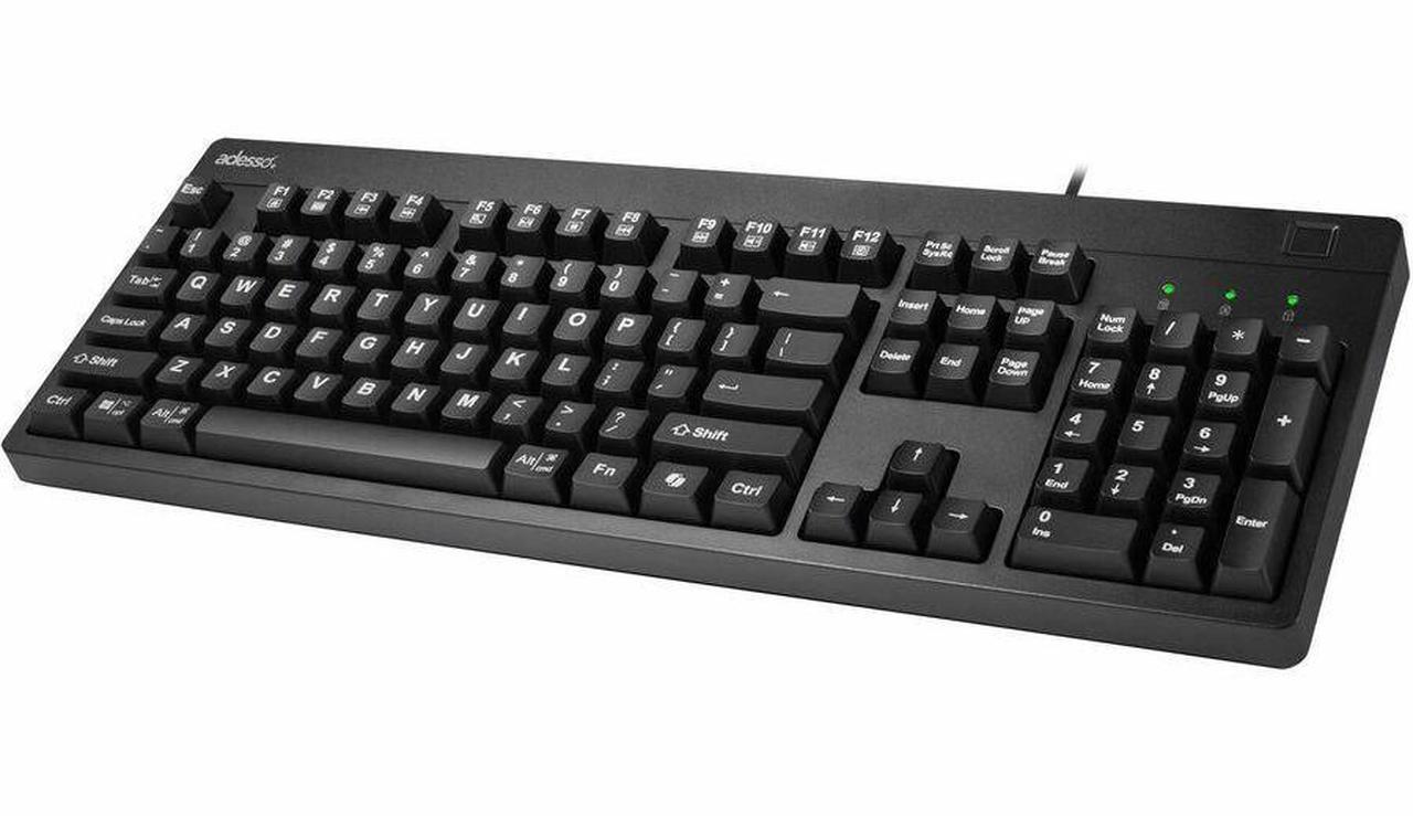 Alt view image 9 of 15 - Adesso EasyTouch AKB-630FB Keyboard - Cable Connectivity - USB Interface - 104 Key(s) - Home, Email, Previous Page, Internet Page Forward, Search, Volume Down, Volume Up, Play/Pause, Stop, Previous Tr