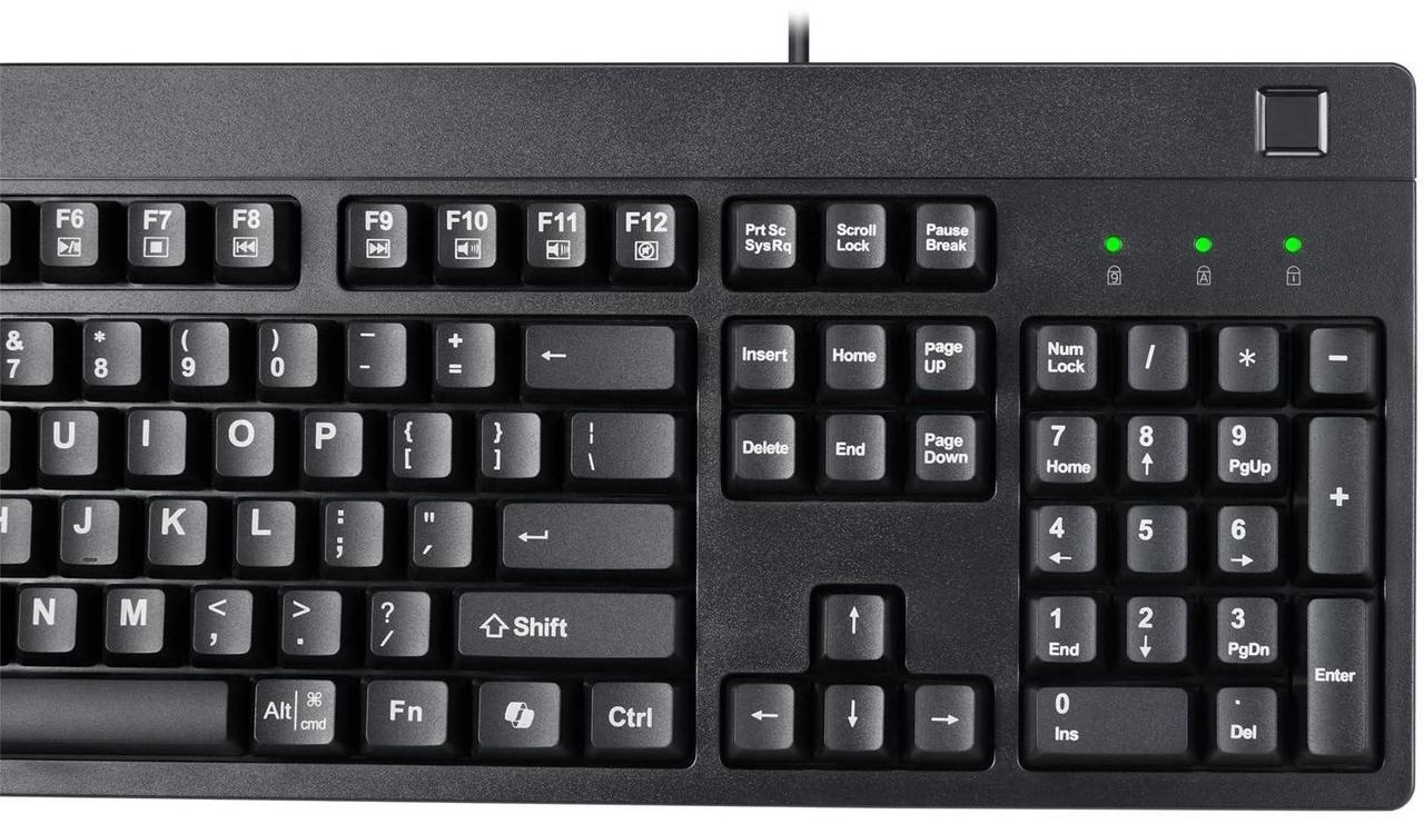 Alt view image 10 of 15 - Adesso EasyTouch AKB-630FB Keyboard - Cable Connectivity - USB Interface - 104 Key(s) - Home, Email, Previous Page, Internet Page Forward, Search, Volume Down, Volume Up, Play/Pause, Stop, Previous Tr