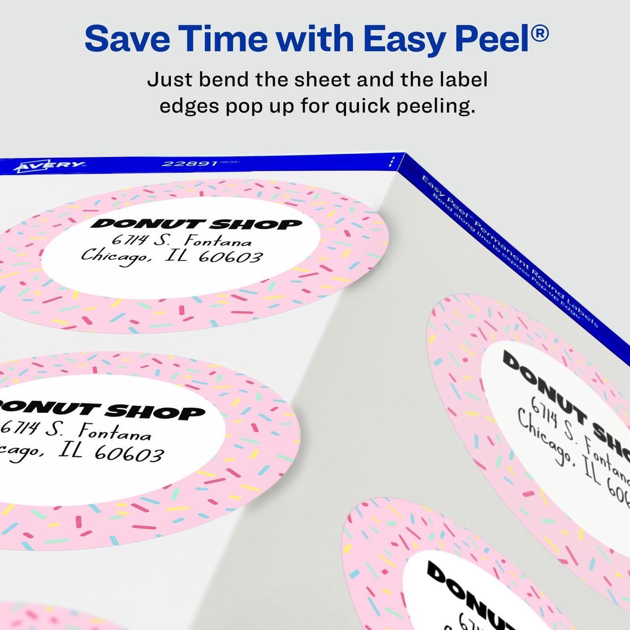 Alt view image 7 of 7 - Sure Feed Glossy Labels 3" dia White 8 Labels/Sheet 10 Sheets Pack 22891