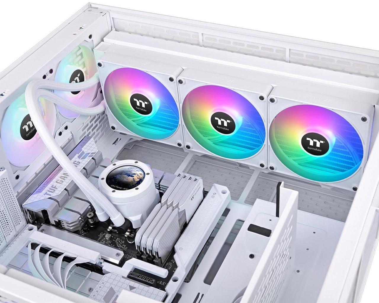 Alt view image 10 of 13 - Thermaltake TH420 V2 Ultra EX ARGB Sync All-In-One Liquid Cooler - Snow Edition - 5.51" Maximum Fan Diameter - 3 x Fan(s) - 90.30 CFM Maximum Airflow - 1800 rpm - Liquid Cooler Cooler - 9PIN - Co