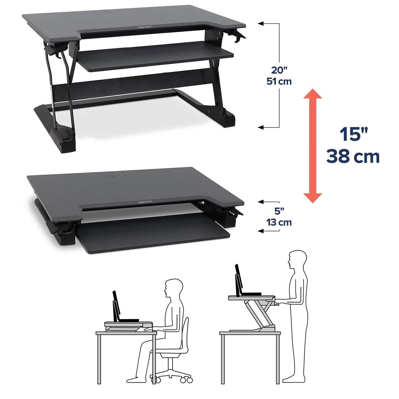 Alt view image 7 of 7 - Ergotron WorkFit-TL 37.5" Sit-Stand Desktop Workstation (Black)