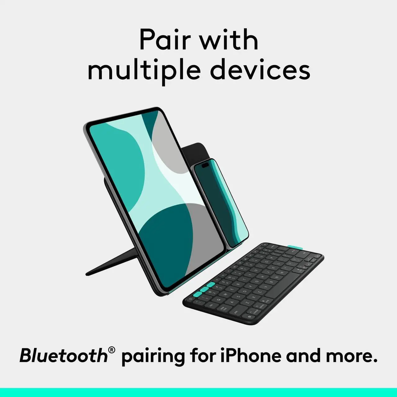 Alt view image 6 of 7 - Logitech Flip Folio, Keyboard Case for iPad Pro 11-inch (M4) & iPad Air 11-inch (M2 & M3)(5th Gen - 2024) - Protective & Stowable Bluetooth Keyboard Case, Multi-Device - Midnight Black