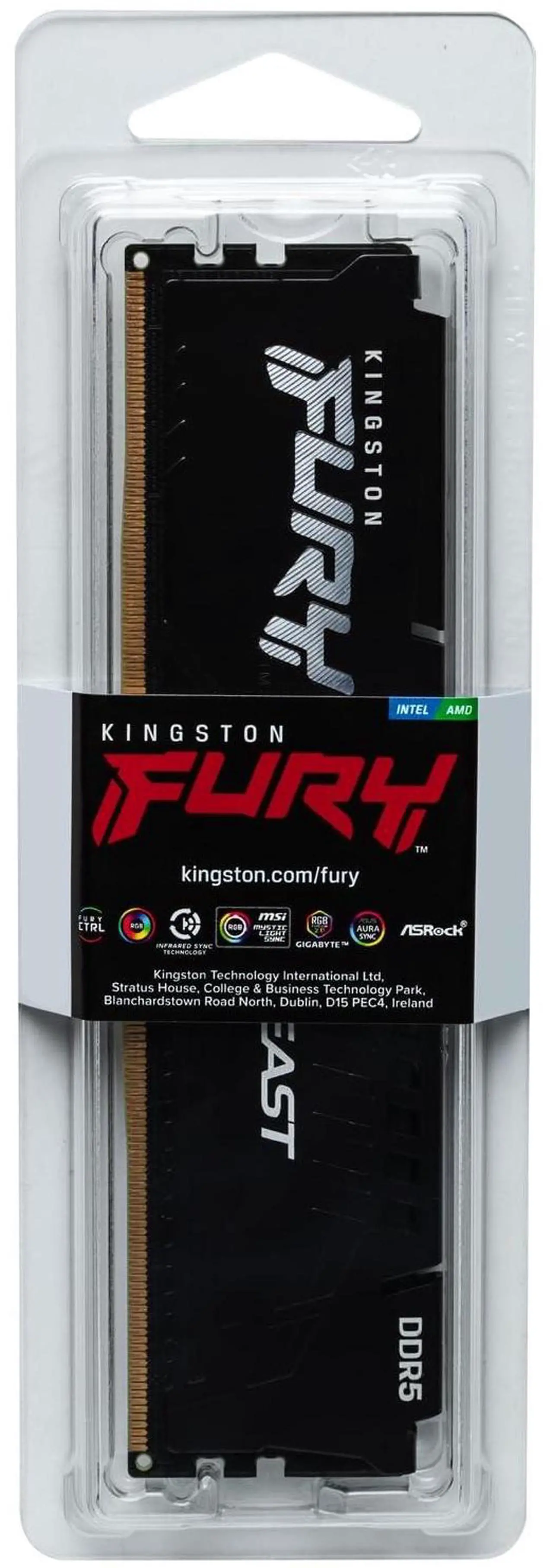 Alt view image 5 of 7 - Kingston 32GB 1x32GB DDR5 6000MT/s CL30 FURY Beast Black XMP KF560C30BB32
