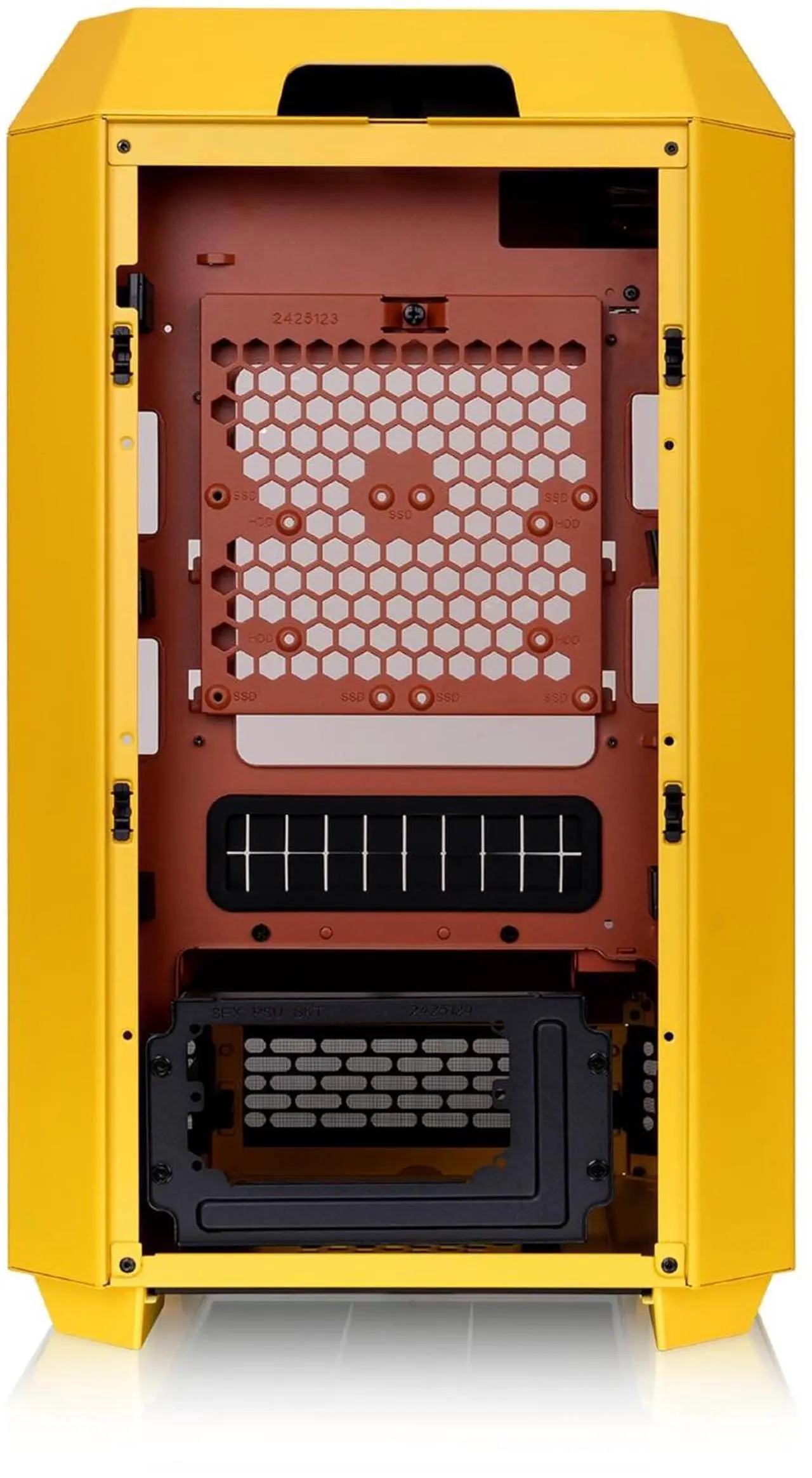 Alt view image 16 of 17 - Thermaltake Tower 250 mITX Mini Tower; 2x120mm CT Fans Included; 360mm Radiator Support; 360mm GPU Clearance; Dual Chamber; Butter Caramel; CA-1Z9-00SMWN-00