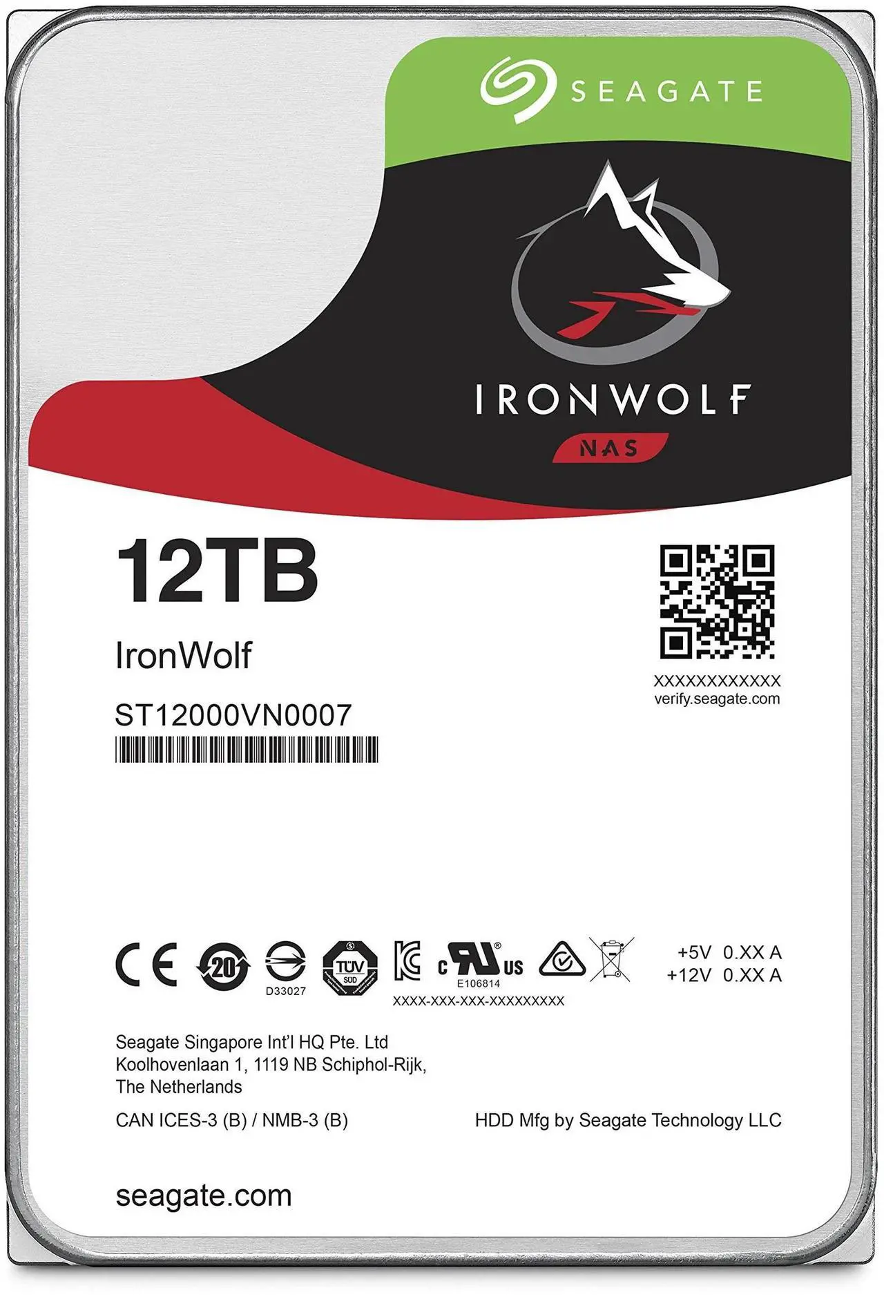 Alt view image 12 of 17 - Seagate IronWolf 12TB NAS Hard Drive 7200 RPM 256MB Cache SATA 6.0Gb/s CMR 3.5" Internal HDD for RAID Network Attached Storage ( ST12000VN0008 )