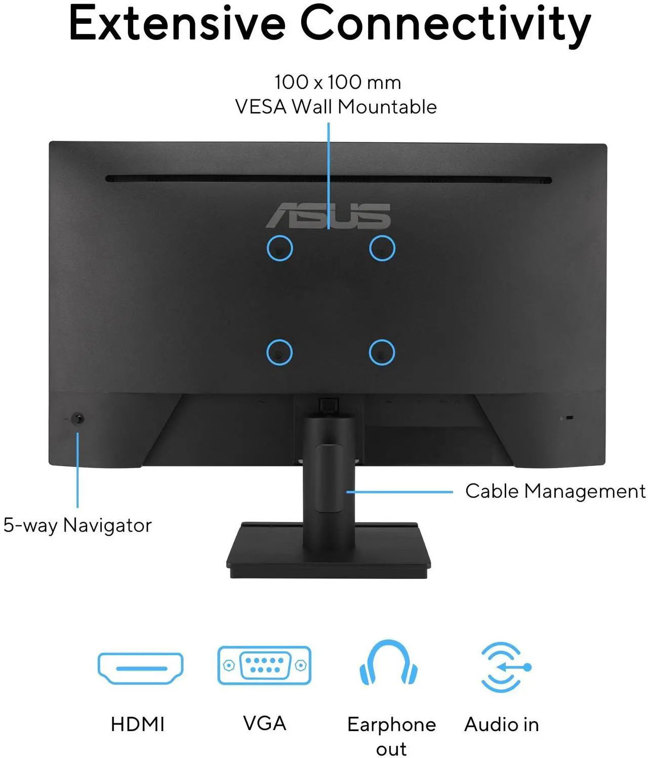 Alt view image 14 of 20 - ASUS 24” (23.8-inch viewable) 1080P VA249HG Eye Care Monitor – IPS, Full HD, 99% sRGB, Frameless, 120Hz, Adaptive-Sync, 1ms, HDMI, VGA, Low Blue Light, Flicker Free, Wall Mountable