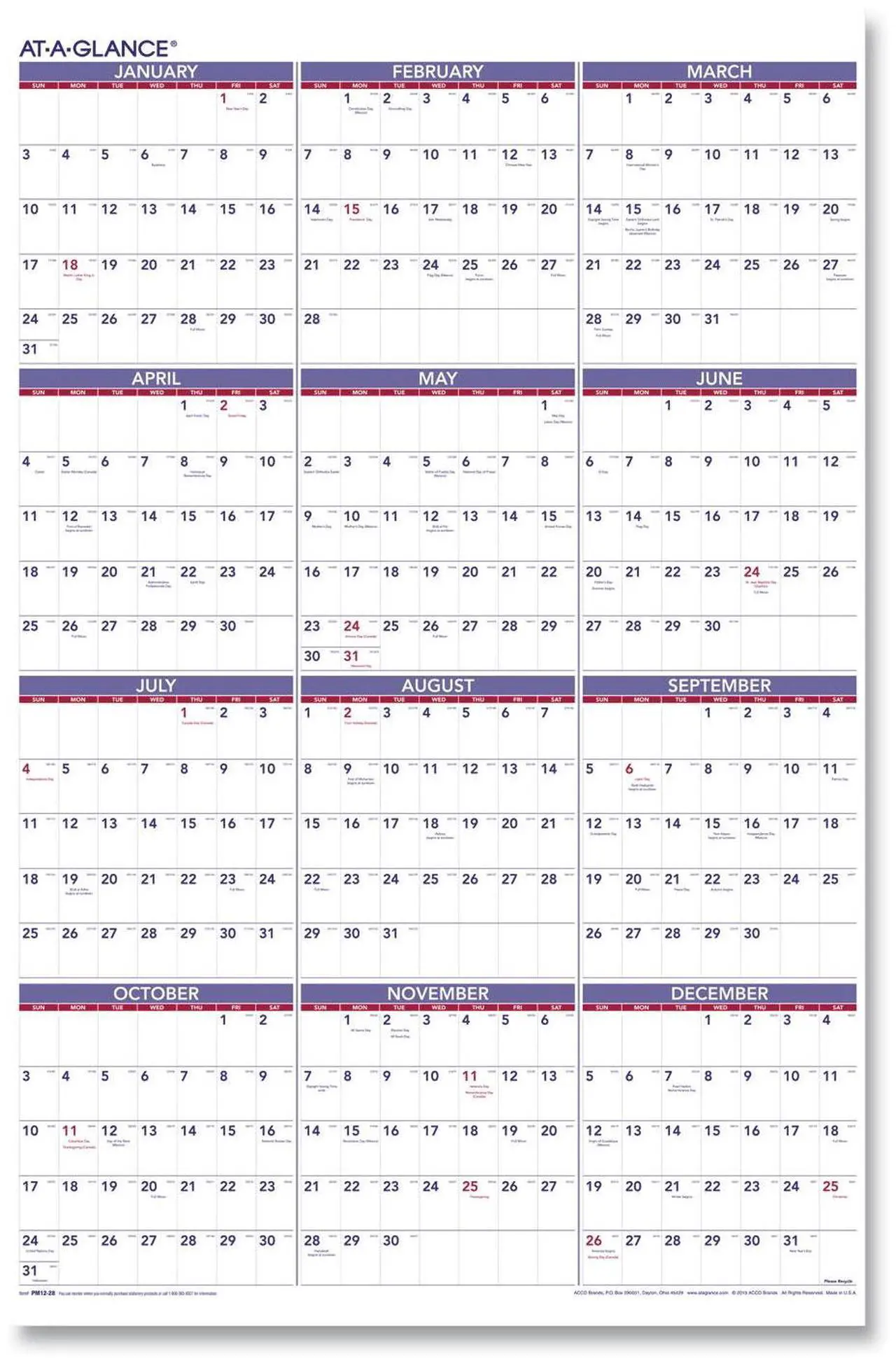 Main image of AT-A-GLANCE® 2026 Yearly Wall Calendar, Extra Large, 24" x 36"