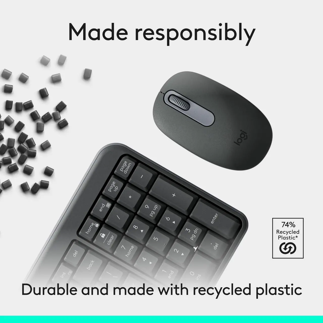 Alt view image 13 of 14 - Logitech MK250 Bluetooth Wireless Mouse and Keyboard Combo: Fast & Easy Connectivity, Compact Wireless Keyboard, Ambidextrous Mouse (Graphite) - Wireless Bluetooth Keyboard - Graphite - Wireless B