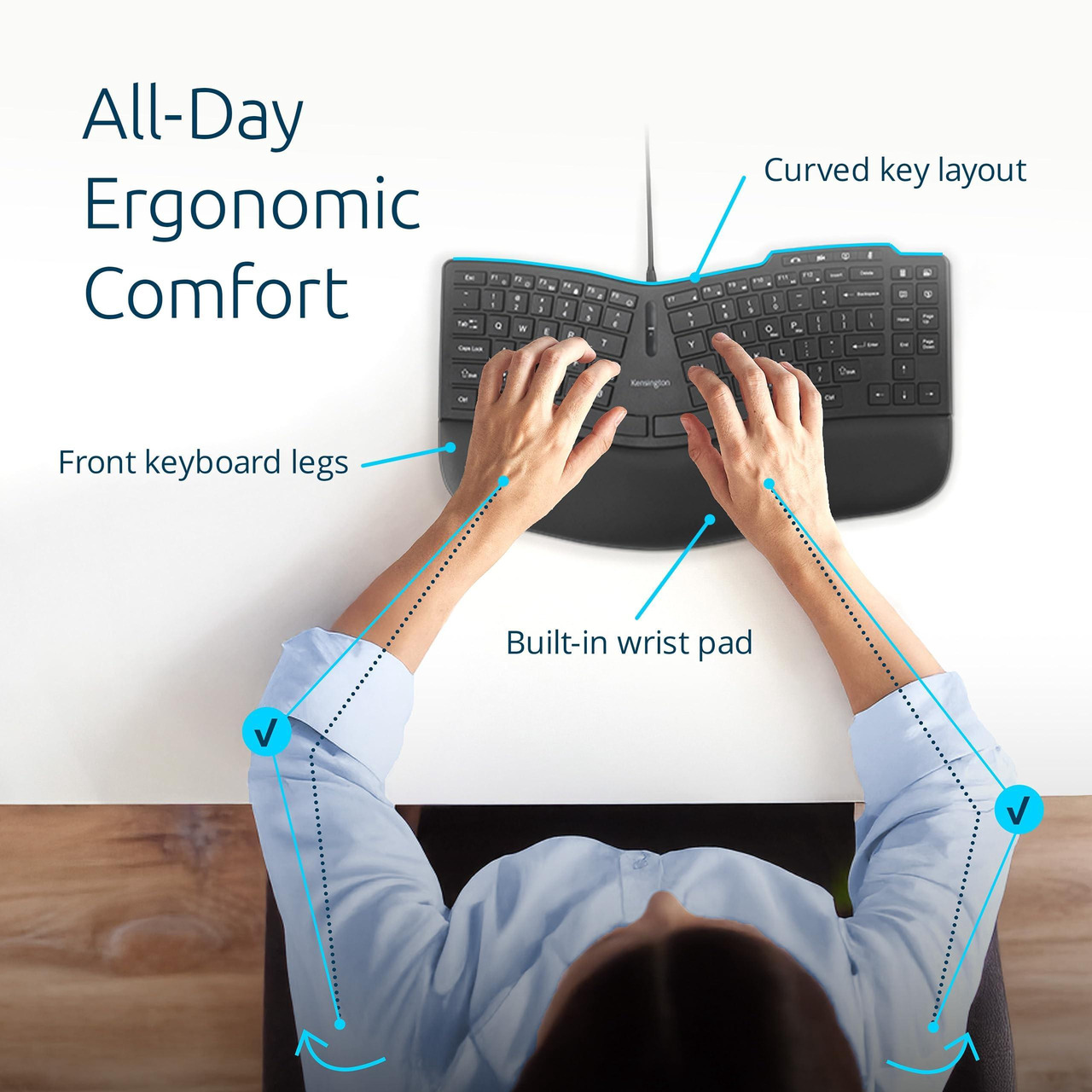 Open Box: Kensington Pro Fit Ergo KB675 EQ TKL Wired Keyboard, USB-A Connection, Ergonomic Curved Design, Programmable Keys (K75497NA) - Newegg.com - Open Box condition - Image 20