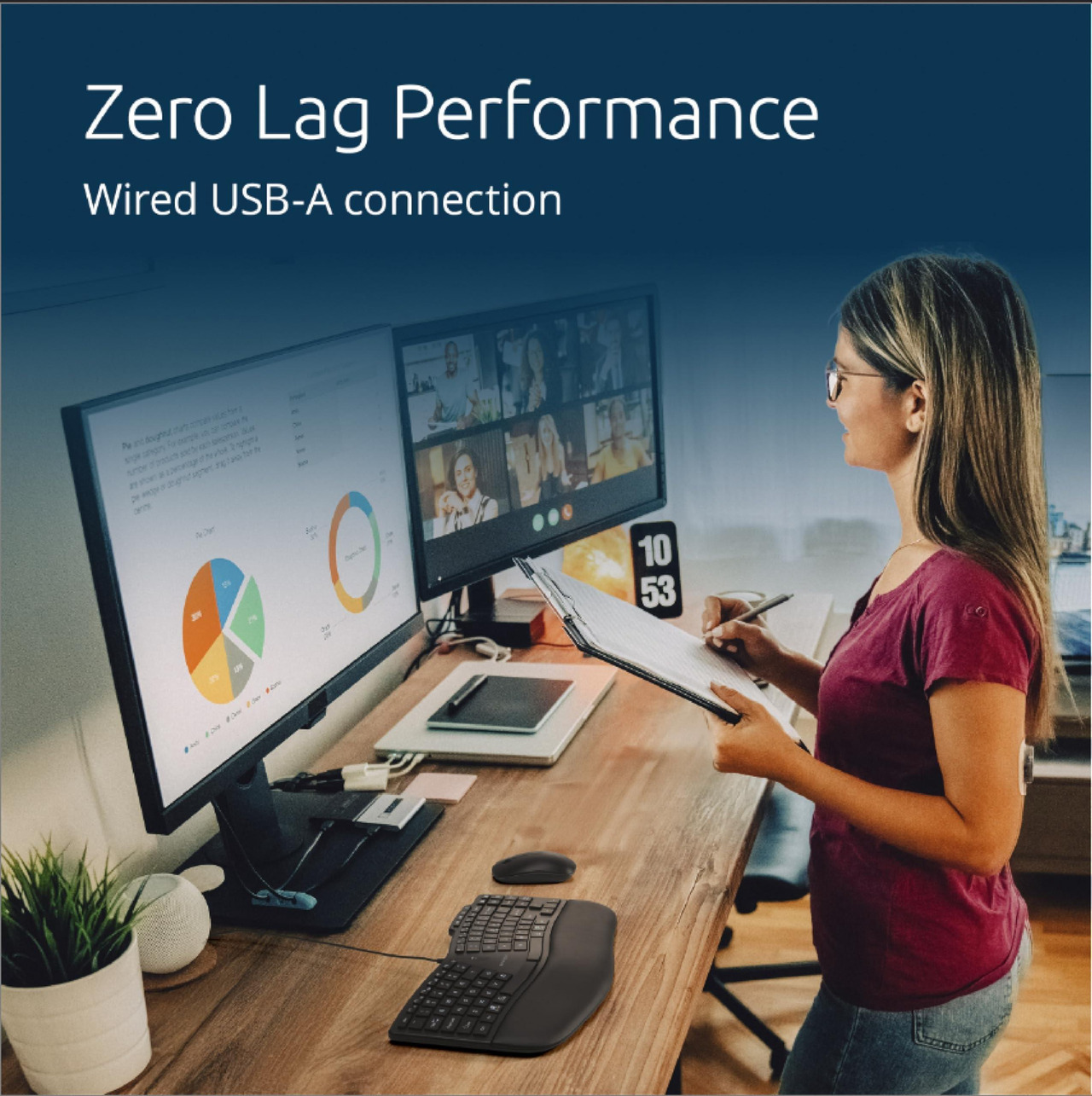 Open Box: Kensington Pro Fit Ergo KB675 EQ TKL Wired Keyboard, USB-A Connection, Ergonomic Curved Design, Programmable Keys (K75497NA) - Newegg.com - Open Box condition - Image 16