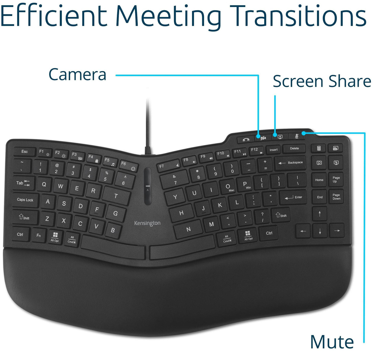 Open Box: Kensington Pro Fit Ergo KB675 EQ TKL Wired Keyboard, USB-A Connection, Ergonomic Curved Design, Programmable Keys (K75497NA) - Newegg.com - Open Box condition - Image 17
