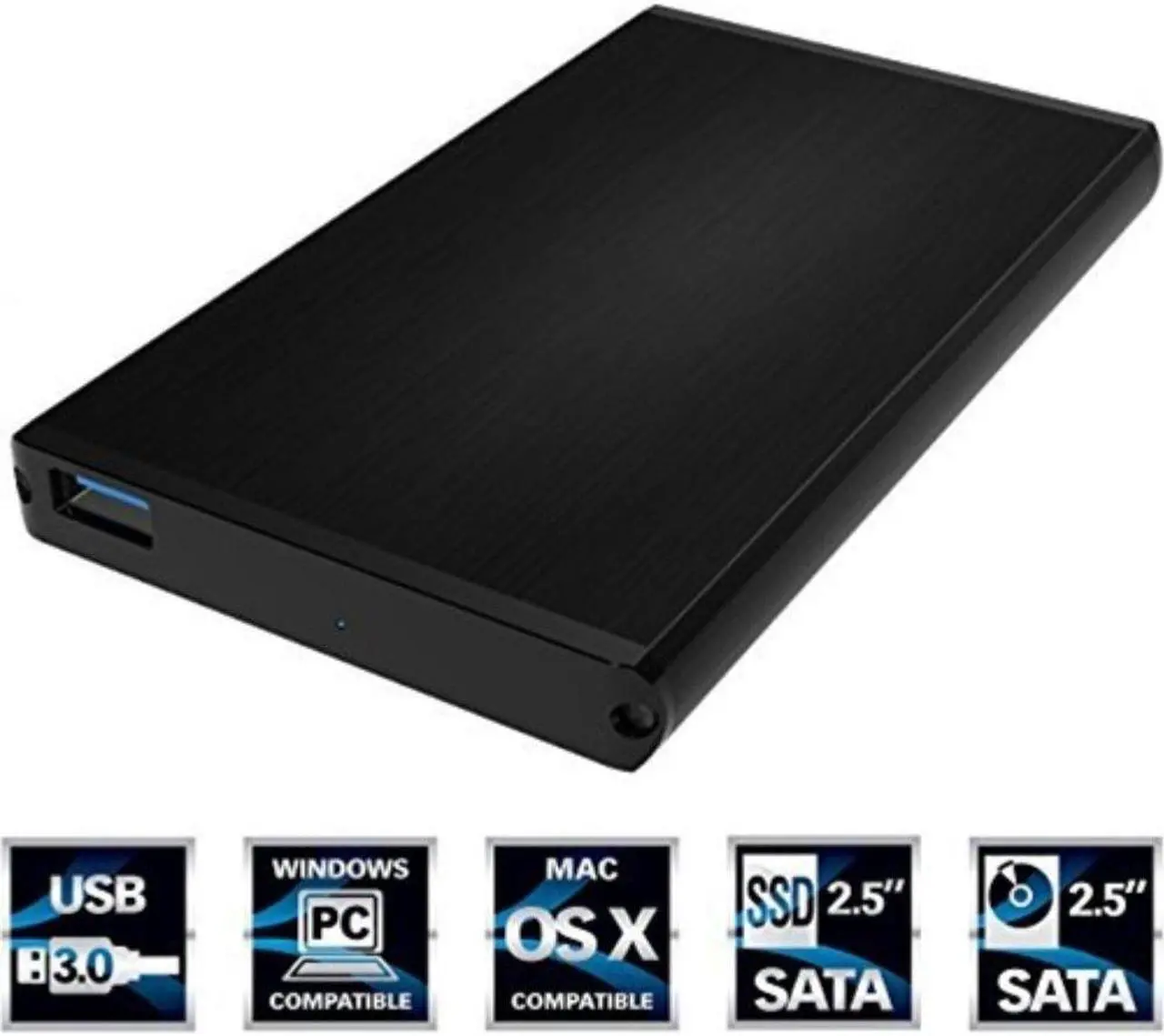 Alt view image 10 of 20 - Sabrent USB 3.0 to 2.5" SSD/SATA External Hard Drive Aluminum Enclosure, Black (EC-UK30)