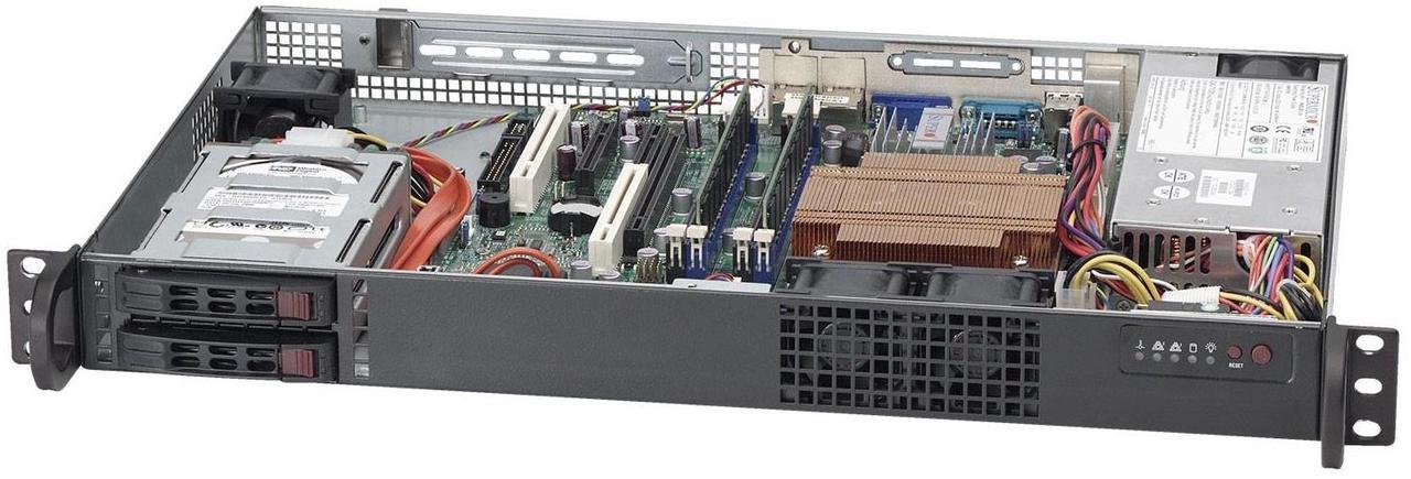 Main image of Supermicro CSE-510T-203B Supermicro Case CSE-510T-203B 1U High-Efficiency Low Noise 2.5inch Drive Bay 200W Black