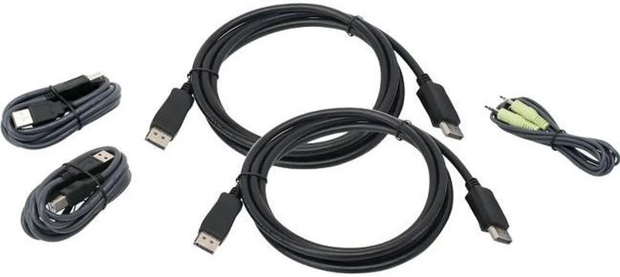Alt view image 2 of 6 - IOGEAR G2L9202UTAA3 6ft Dual View DisplayPort, USB KVM Cable Kit with Audio (TAA) - 1 PACK