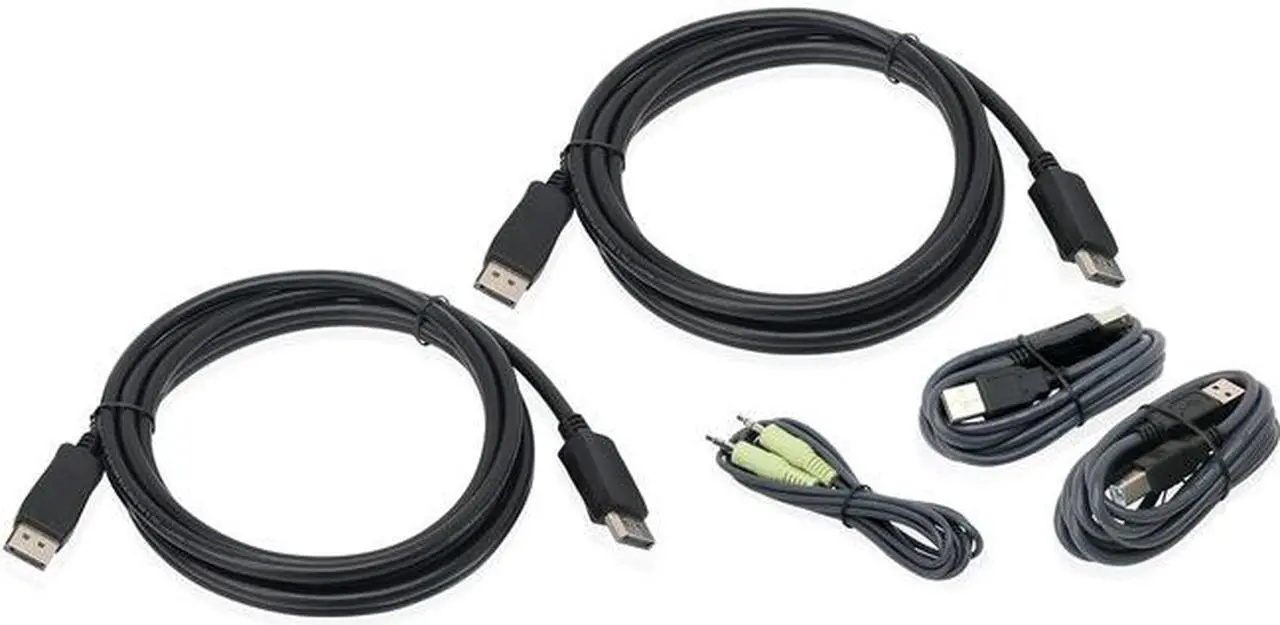 Alt view image 3 of 10 - IOGEAR G2L9203UTAA3 10 ft. Dual View DisplayPort, USB KVM Cable Kit with Audio (TAA)