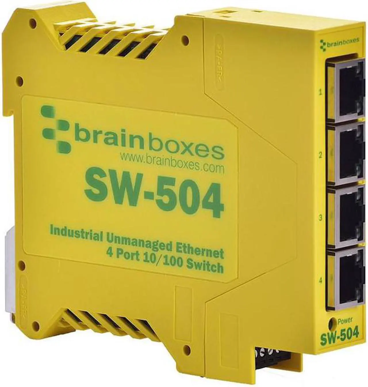 Alt view image 3 of 5 - Brainboxes Industrial Ethernet 4 Port Switch Din Rail Mountable