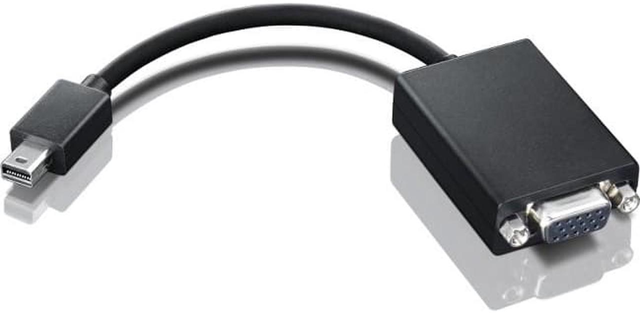 Alt view image 2 of 7 - Lenovo Video Cable - Mini DisplayPort/VGA for Video Device, Projector, Monitor, TV - 7.80" - 1 x Mini DisplayPort Male Digital Audio/Video - 1 x HD-15 Female VGA - Black