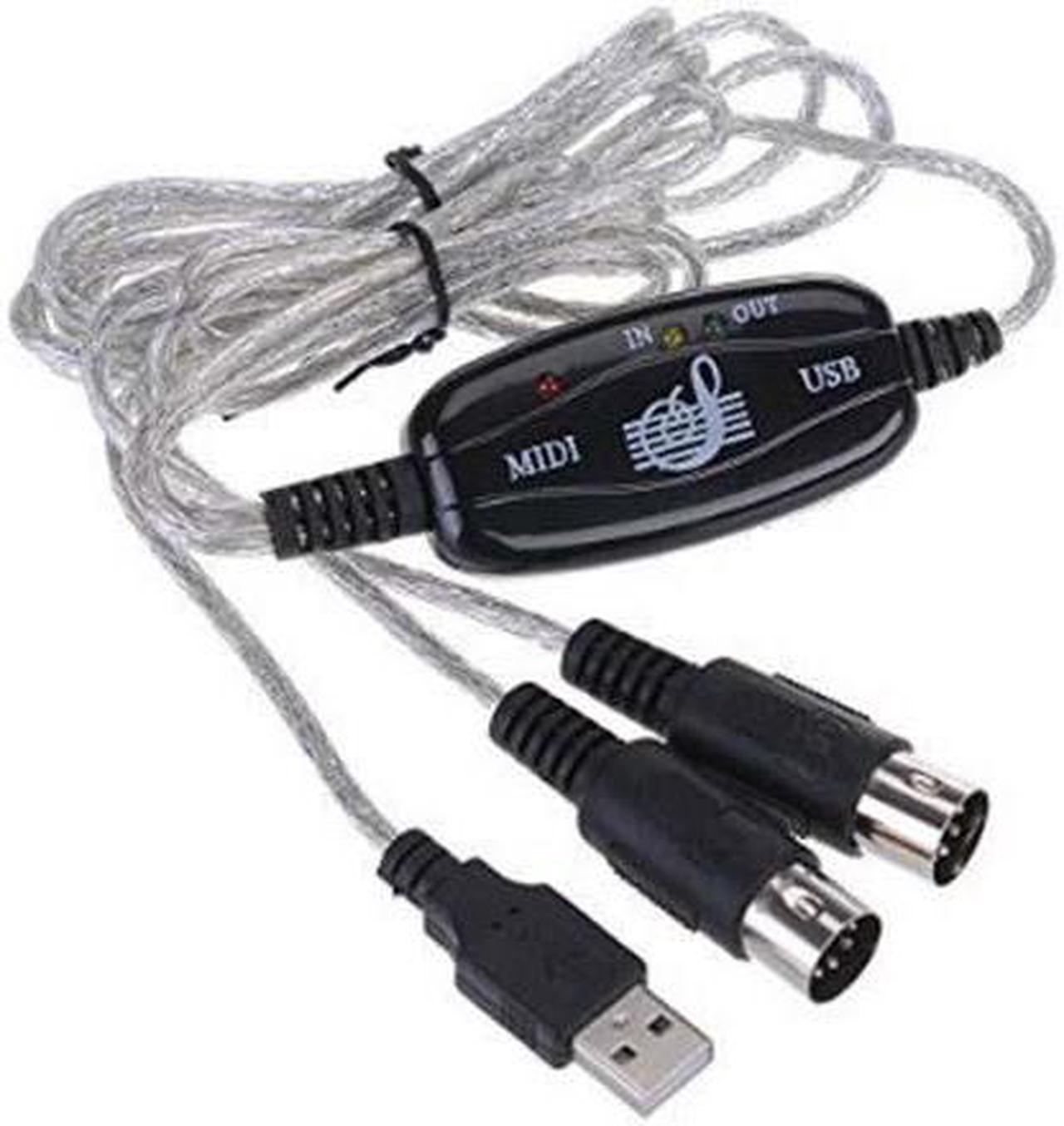 USB IN-OUT To MIDI Cable Converter PC to Music Keyboard Adapter Cord