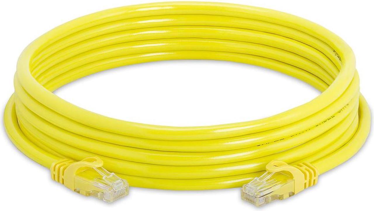 Alt view image 2 of 6 - Cmple - [20 PACK] 15 Feet Cat6 Ethernet Cable, Network Patch Cord, 550 MHz 10 Gbps Cat6 Internet Wire, Computer LAN Cable with RJ-45 Connectors - Yellow