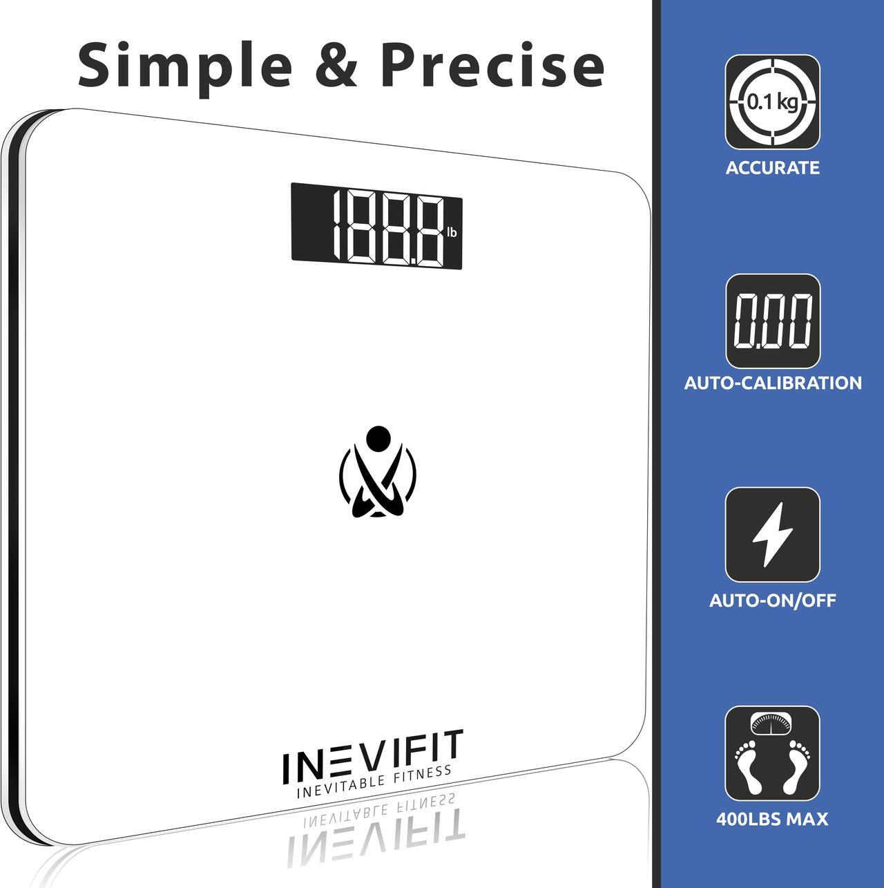 Alt view image 2 of 4 - INEVIFIT BATHROOM SCALE, Highly Accurate Digital Bathroom Body Scale, Measures Weight for Multiple Users