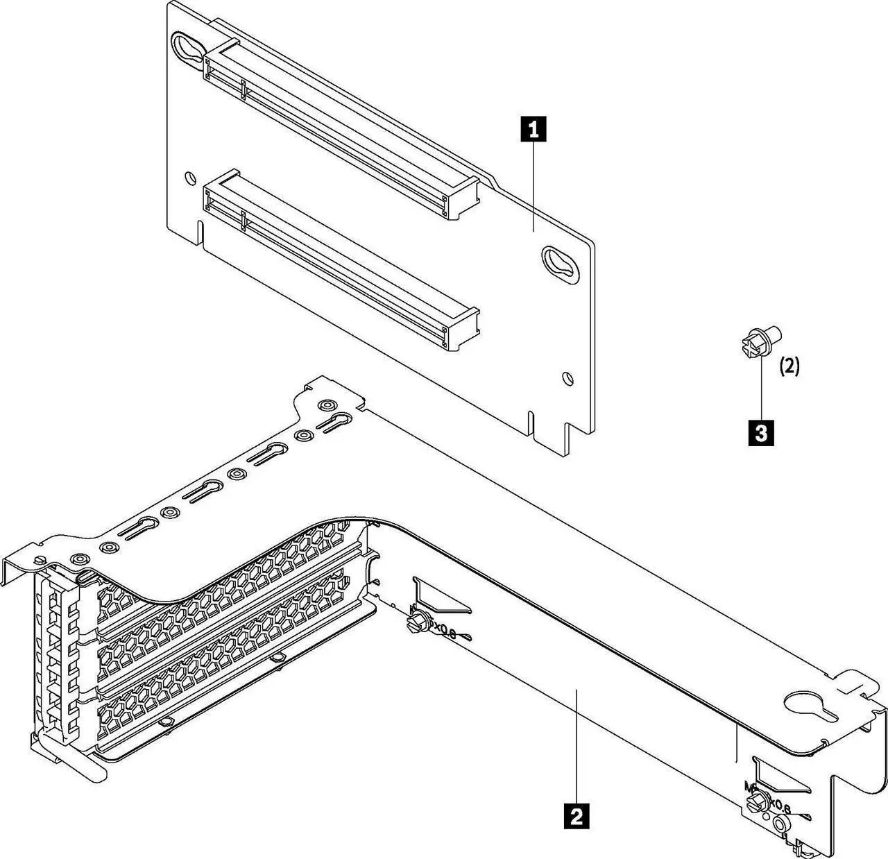 Main image of Lenovo ThinkSystem SR550/SR590SR650 x16/x8 PCIe FH Riser 1 Kit