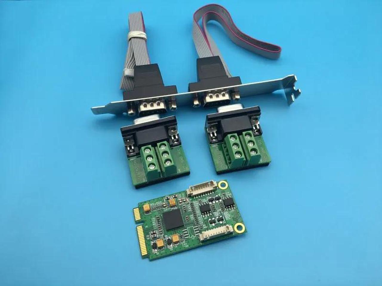 Mini PCI Express to 2 Port RS422 RS485 Industrial Serial Controller Expansion Card DB9 Pin Mini PCIE Adapter