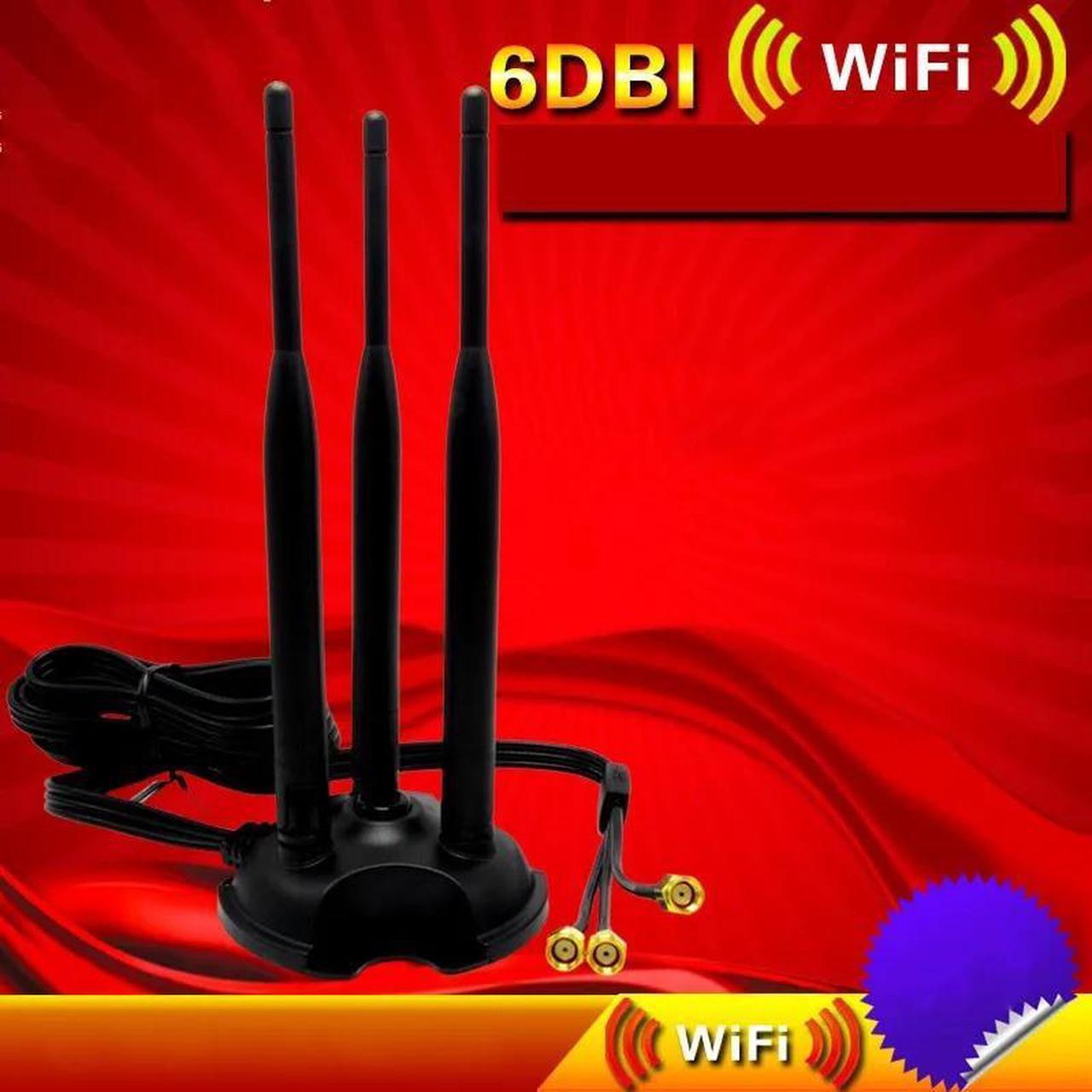 2.4G 5.8G 6dBi Omni WiFi WLAN Antenna Dual Band RP SMA Extension Cable Length 2M