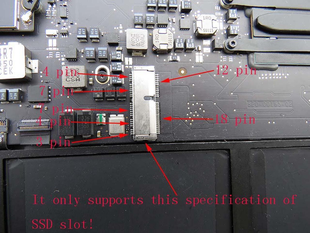 Alt view image 6 of 6 - PCIE to M2 Adapter SSD M2 NVMe and AHCI M.2 NGFF PCIe SSD for late 2013 2014 2015 2017 MacBook Air A1398 A1465 A1466 M.2 Adapter
