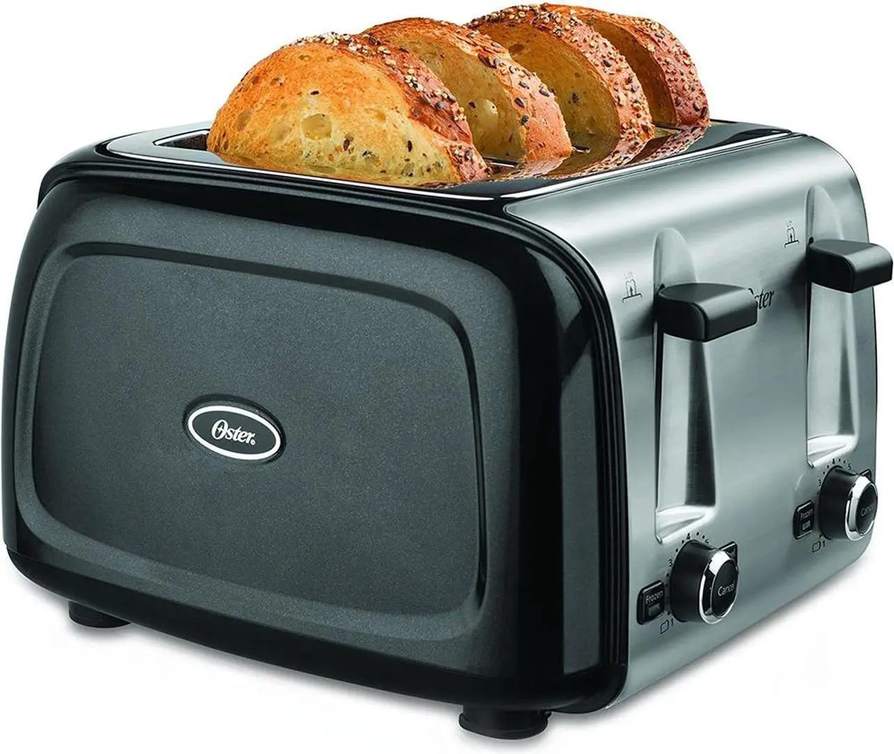 Alt view image 9 of 10 - Oster 4-Slice Toaster, Black Metallic TSSTTRPMB4-NP