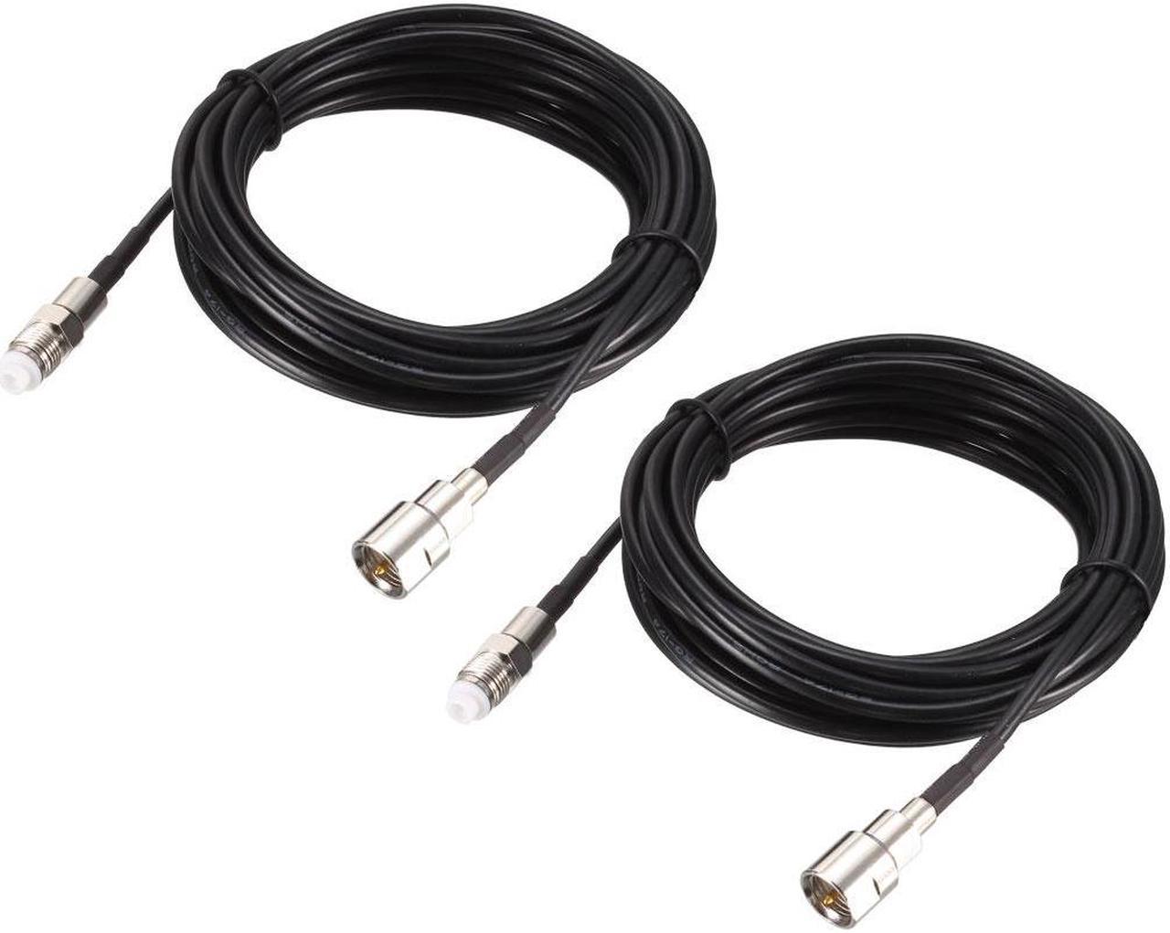 FME Male to FME Female Antenna Extension Cable RG174 RF Coaxial Cable 12 ft 2pcs