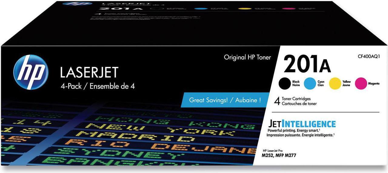 HP 201A 4-pack Black/Cyan/Magenta/Yellow Original LaserJet Toner Cartridges, CF400AQ1