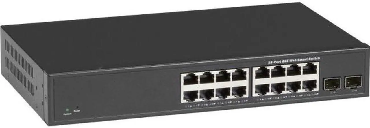 Alt view image 3 of 8 - Black Box Gigabit Ethernet Switch Web Smart Eco Fanless 18-Port LGB2118AR2