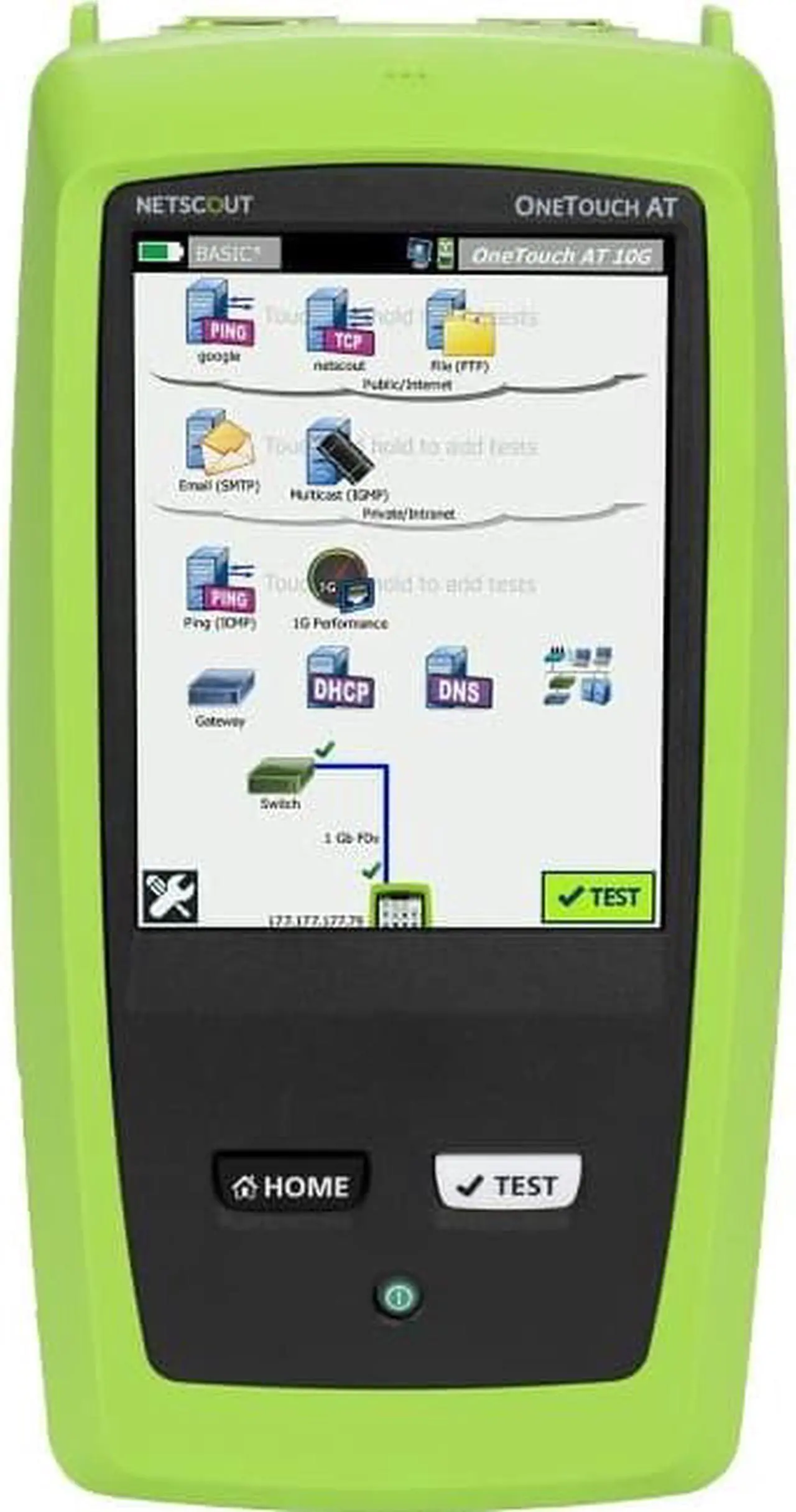 Alt view image 3 of 3 - NetScout OneTouch AT 10G Network Assistant - Fiber Optic Cable Testing, Twisted Pair Cable Testing - 1 x Network (RJ-45) - SFP, SFP+ - Twisted Pair, Optical Fiber - 10 Gigabit Ethernet, Gigabit Ethern