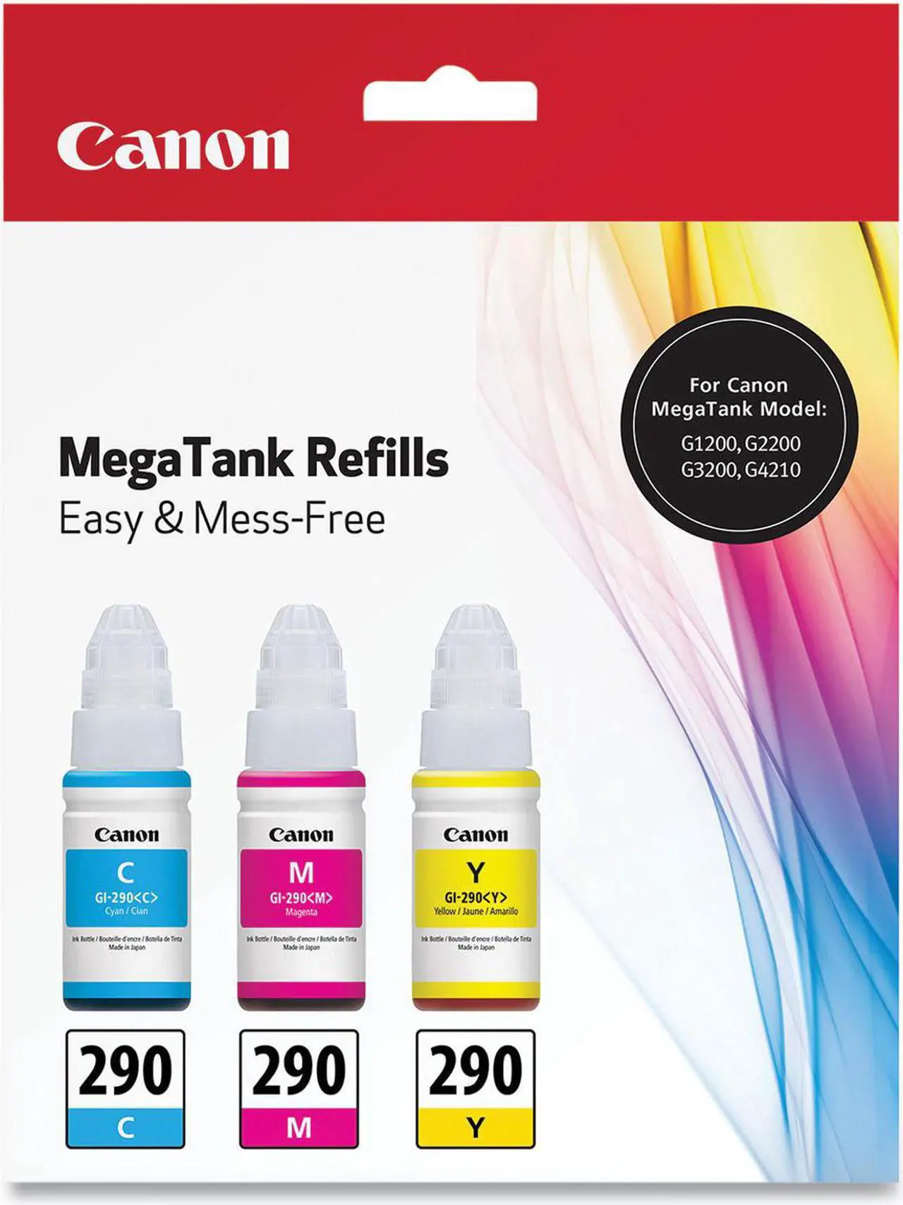 Alt view image 6 of 6 - Canon GI-290 Cyan/Magenta/Yellow Ink Bottle Value Pack #1596C005