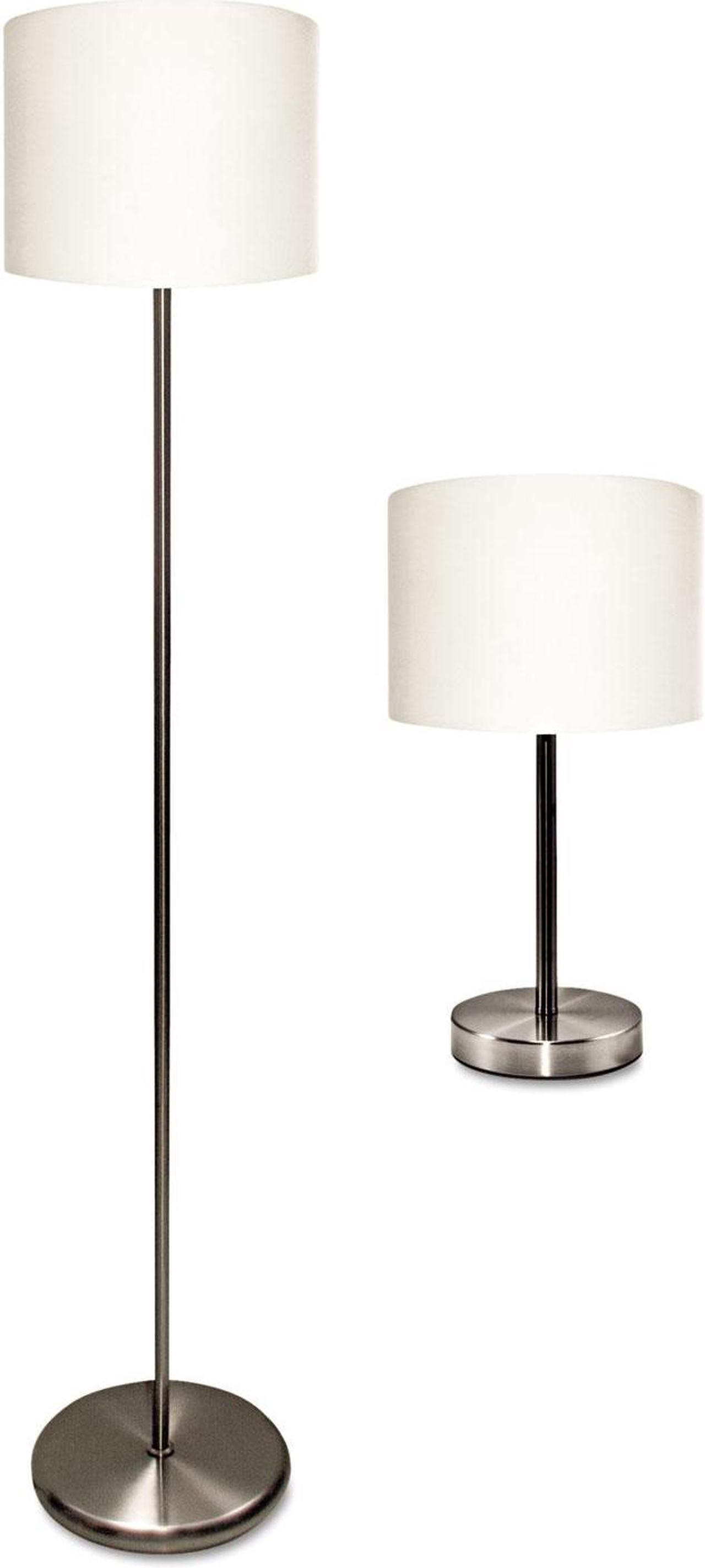 Main image of Luxo - L9135 - Slim Line Lamp Set, Table 12 5/8 High and Floor 61 1/2 High, Silver/White