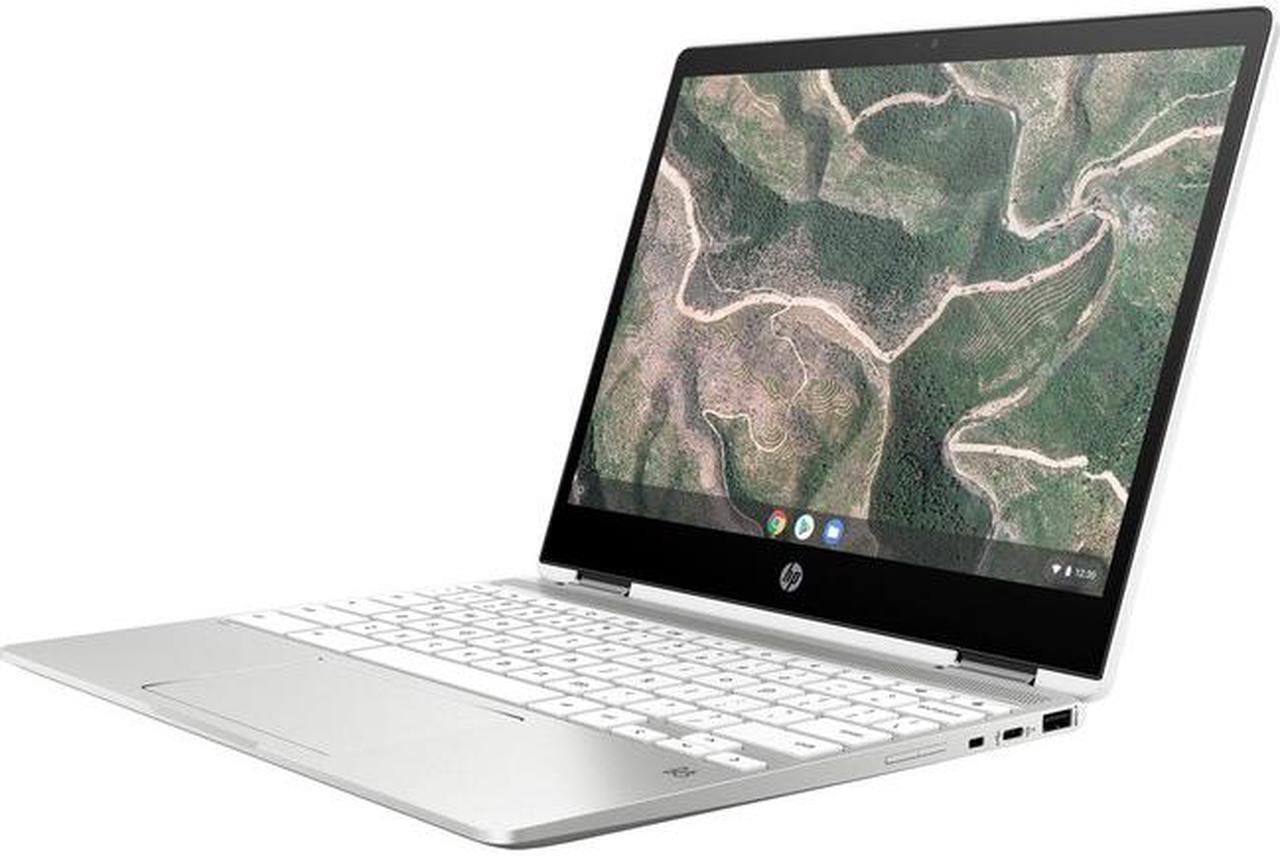 Main image of HP Chromebook x360 12b-ca0010nr 12" HD+ Touchscreen 2-In-1 Notebook Computer, Intel Celeron N4000 1.1GHz, 4GB RAM, 32GB eMMC, Chrome OS, Ceramic White