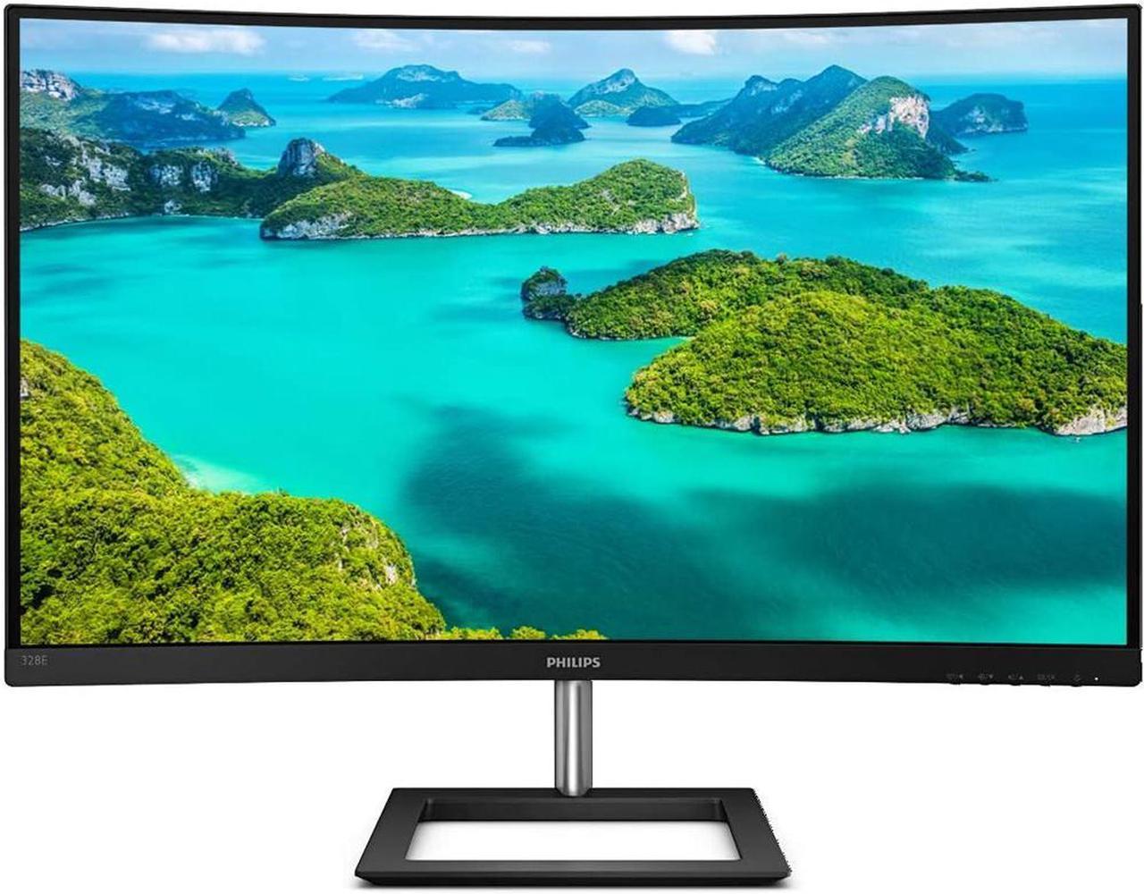 PHILIPS 328E1CA 32" Curved Monitor, 4K UHD, 120% SRGB, Adaptive-Sync, Speakers, VESA, 4 Yr Advance Replacement Warranty