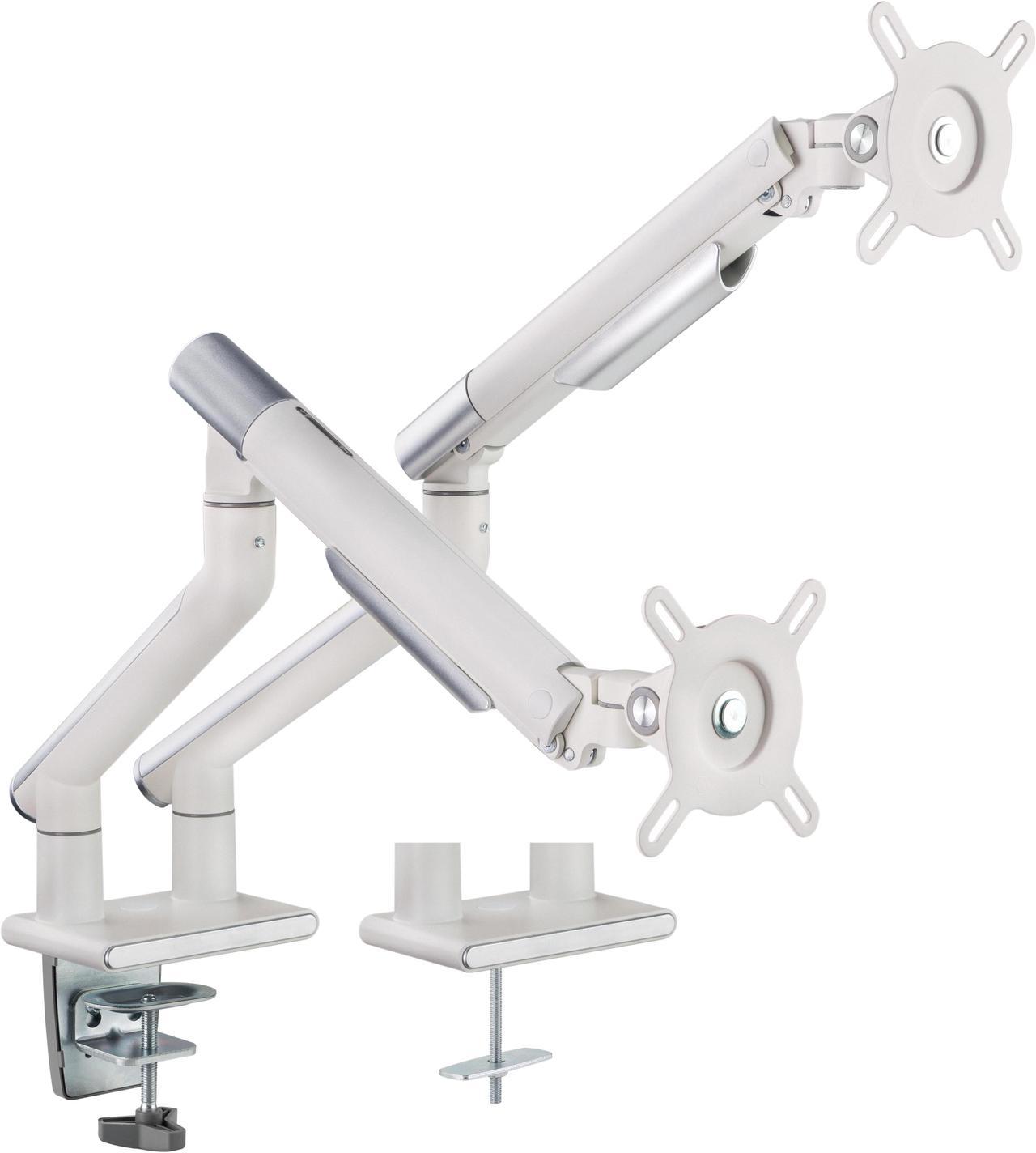 Dual Monitor Mount with Articulating Arm [Arctic White Edition] | Supports 17" - 32" Displays | Amer Mounts HYDRA2A