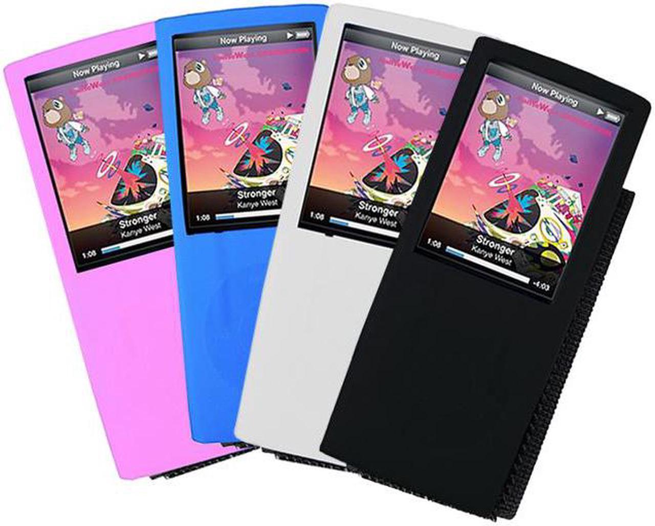 Durable Flexible Soft Clear Silicone Skin Cover Case for Apple Ipod Nano 4th - 4 pack